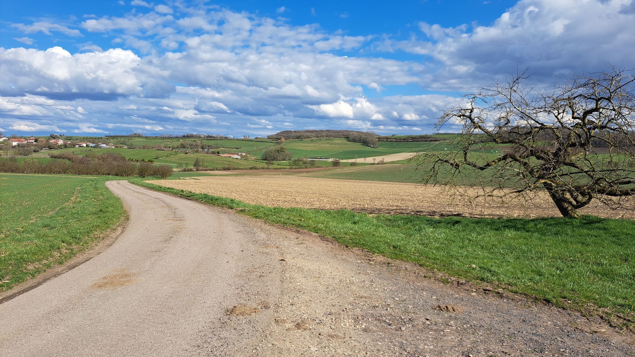 Einvaux vu depuis la petite route qui rejoint Brémoncourt