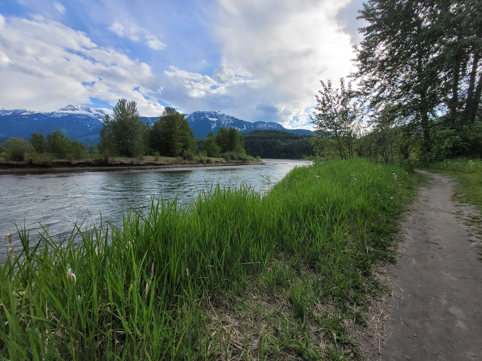 Mooi wandelpad langs de rivier