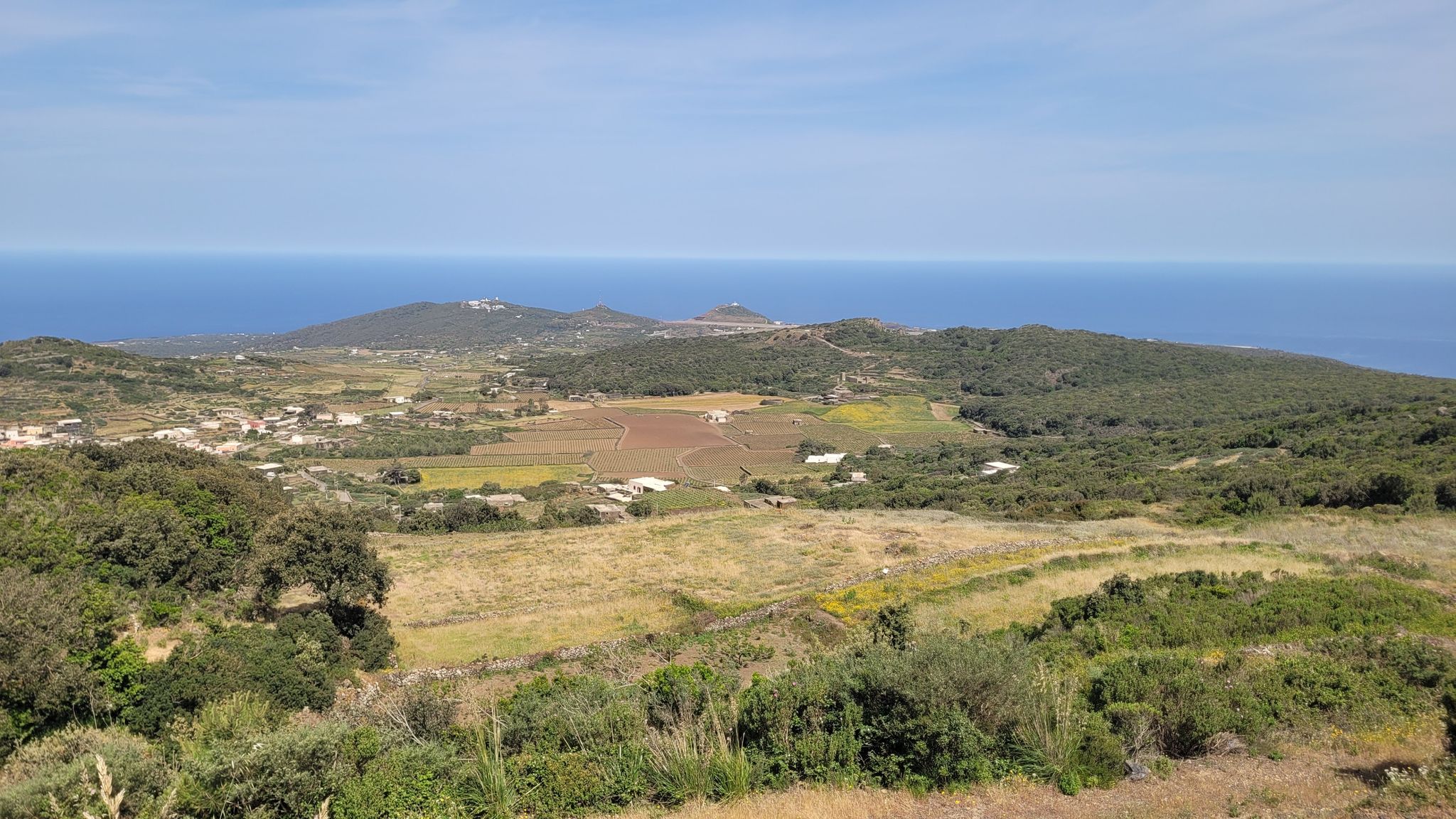 View across the North of Pantelleria and its airport