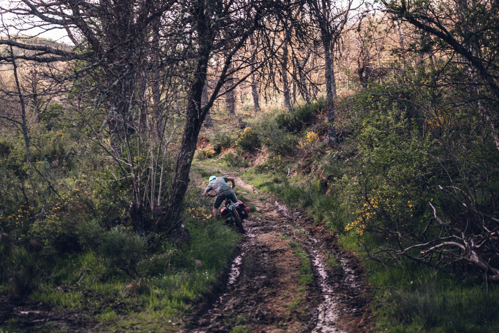 Tramo de btt, donde tuvimos que emujar un poco.