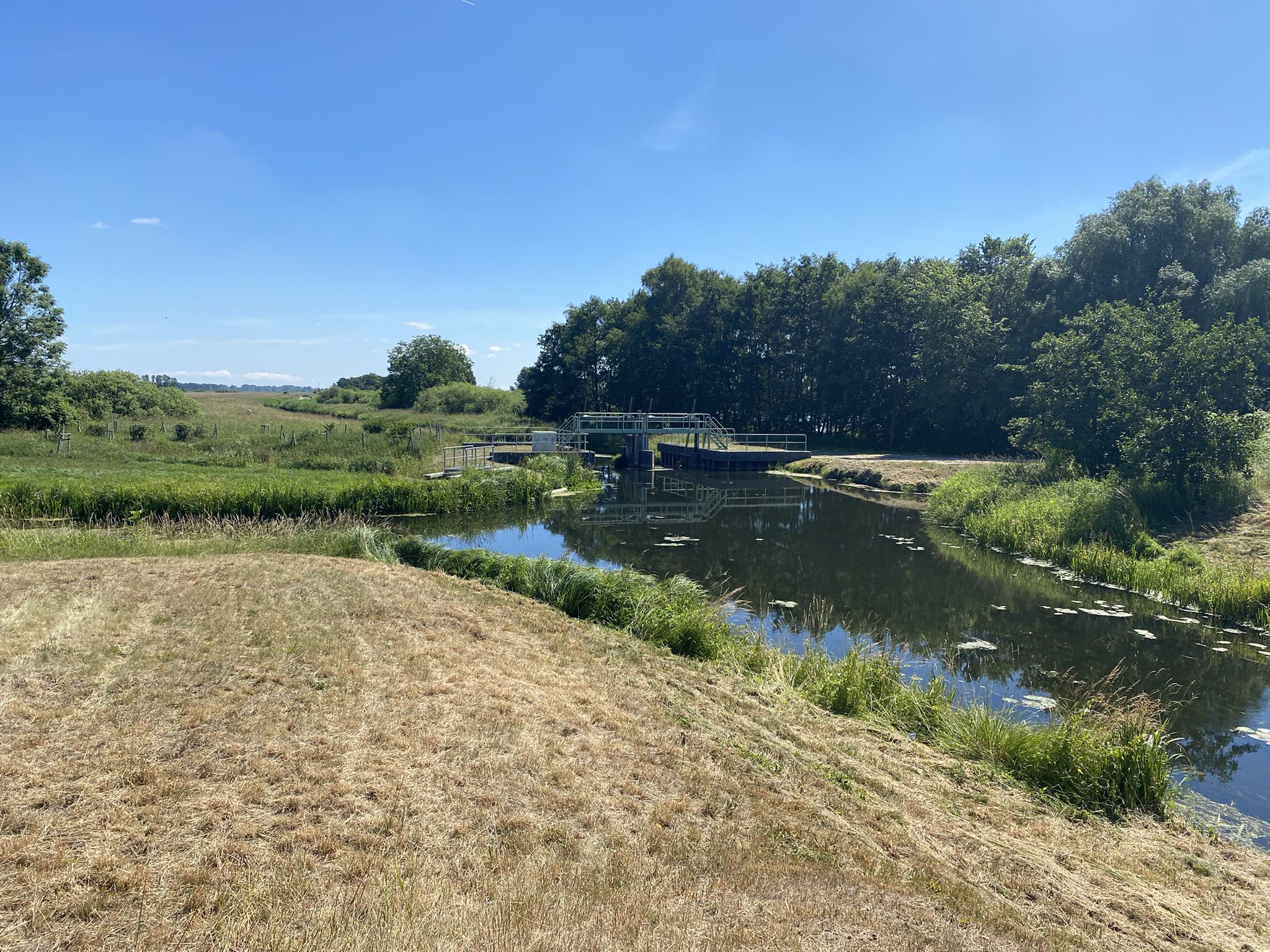 Peene-Süd-Kanal kreuzt mit dem Landgraben ( so sah es aus)