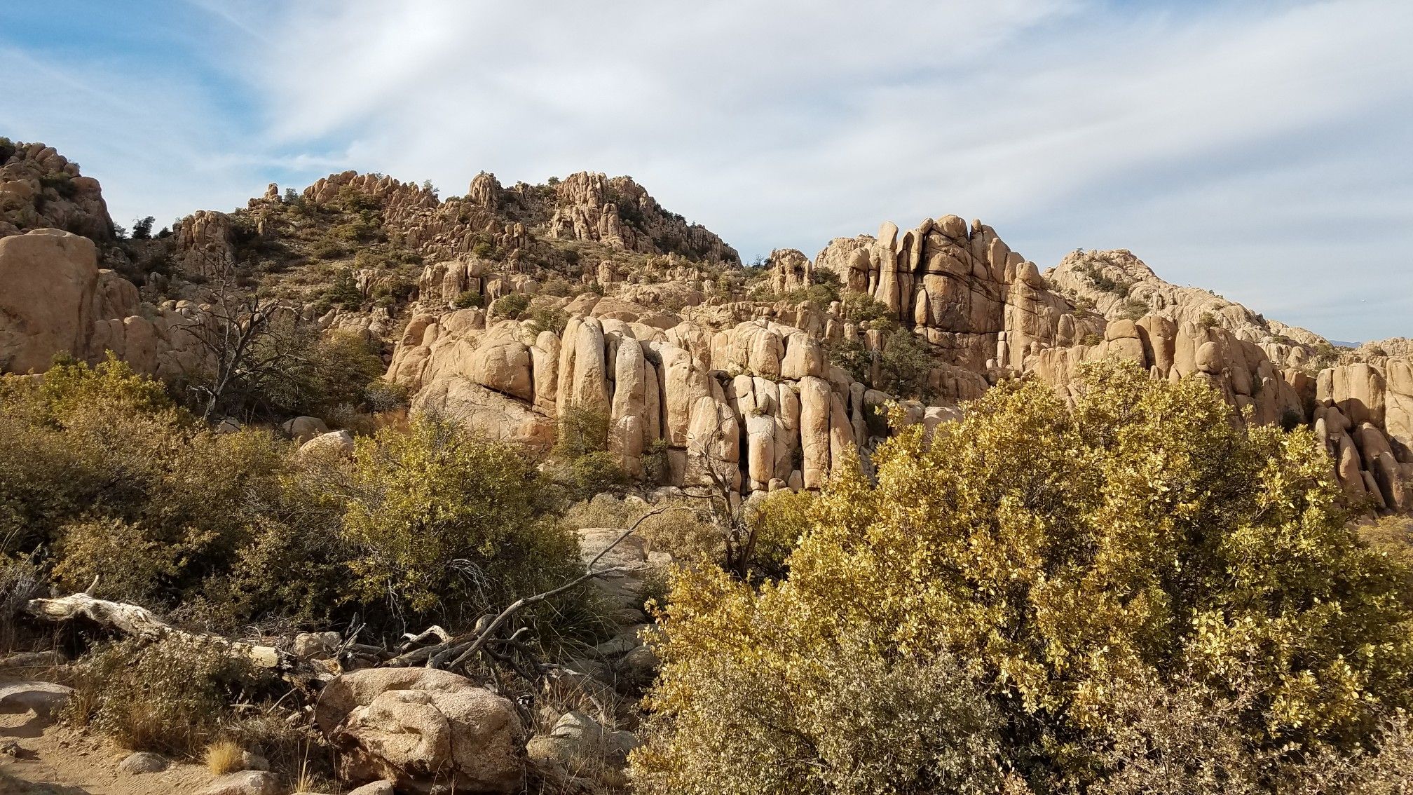 Expansive rocky landscape with varied rock formations and desert shrubs. - Constellation Park loop