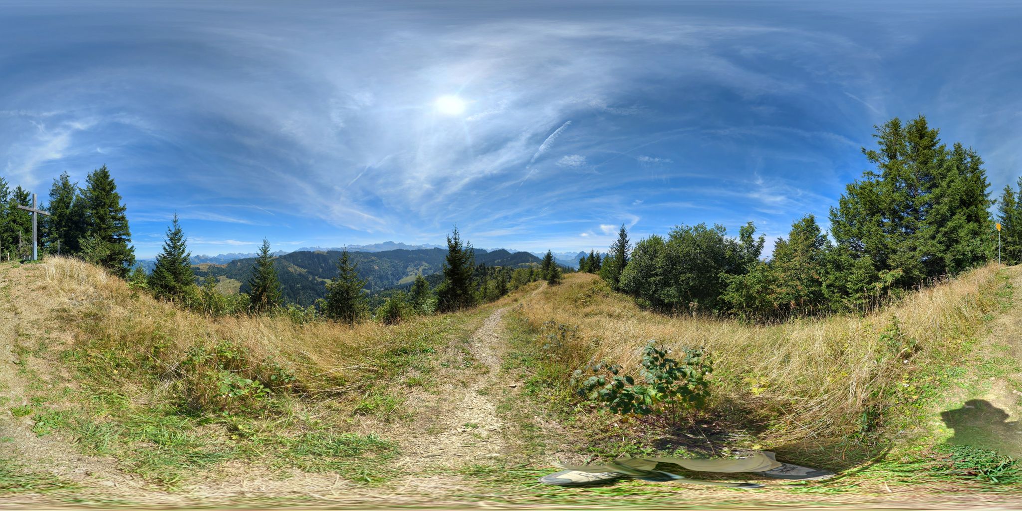 360x180 Grad Panorama auf dem Amselspitz, das Komoot leider nicht korrekt anzeigen kann.