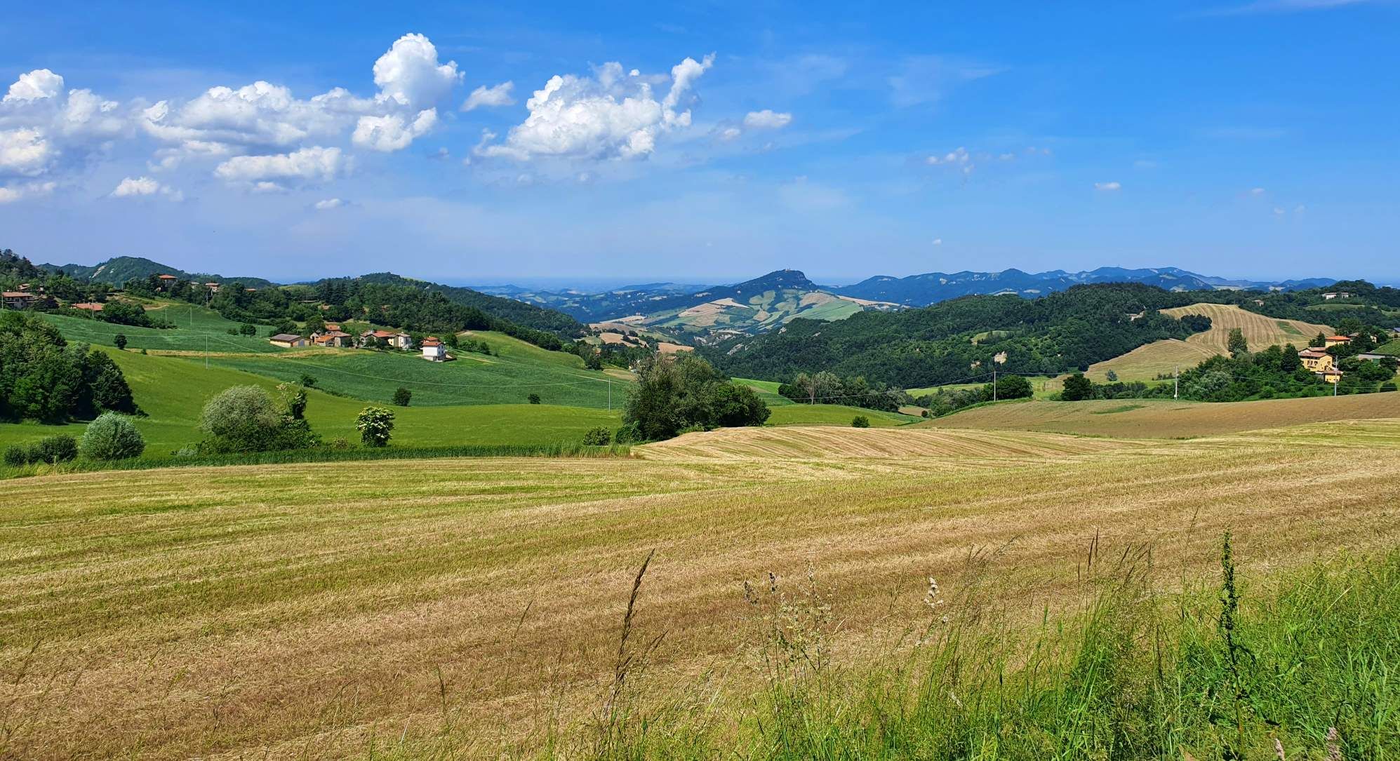 da loiano verso valle idice; al centro, sullo sfondo, il monte delle formiche