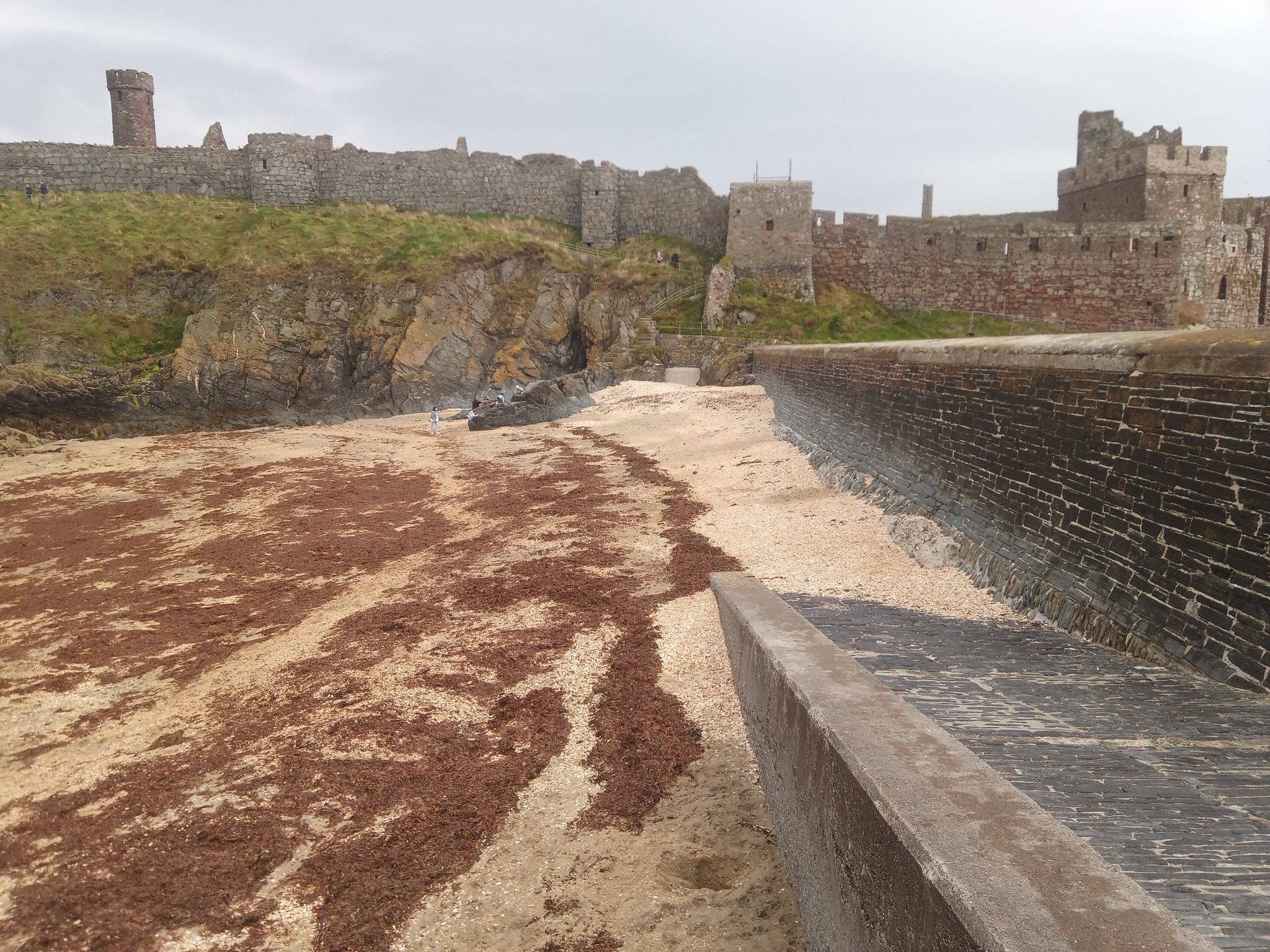 Peel castle and beach