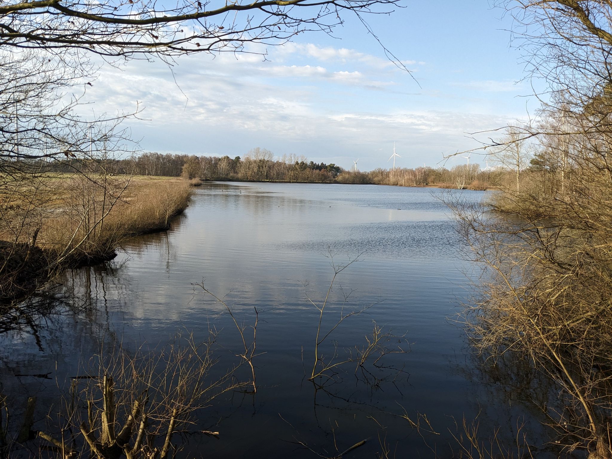 Blick auf den kleinen Grafensteiner See. Man kann ihn nicht umrunden