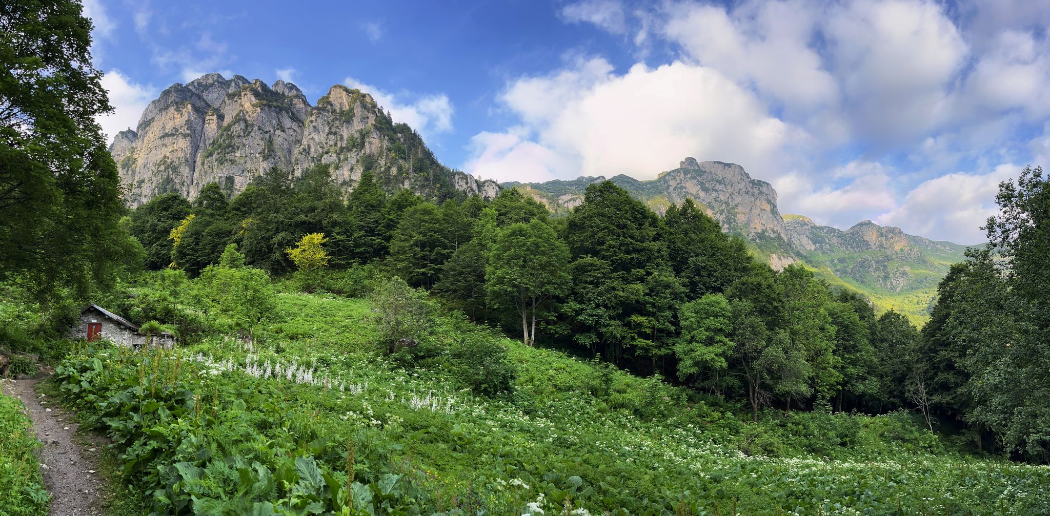 In partenza, vista sulla Testa di Murtel