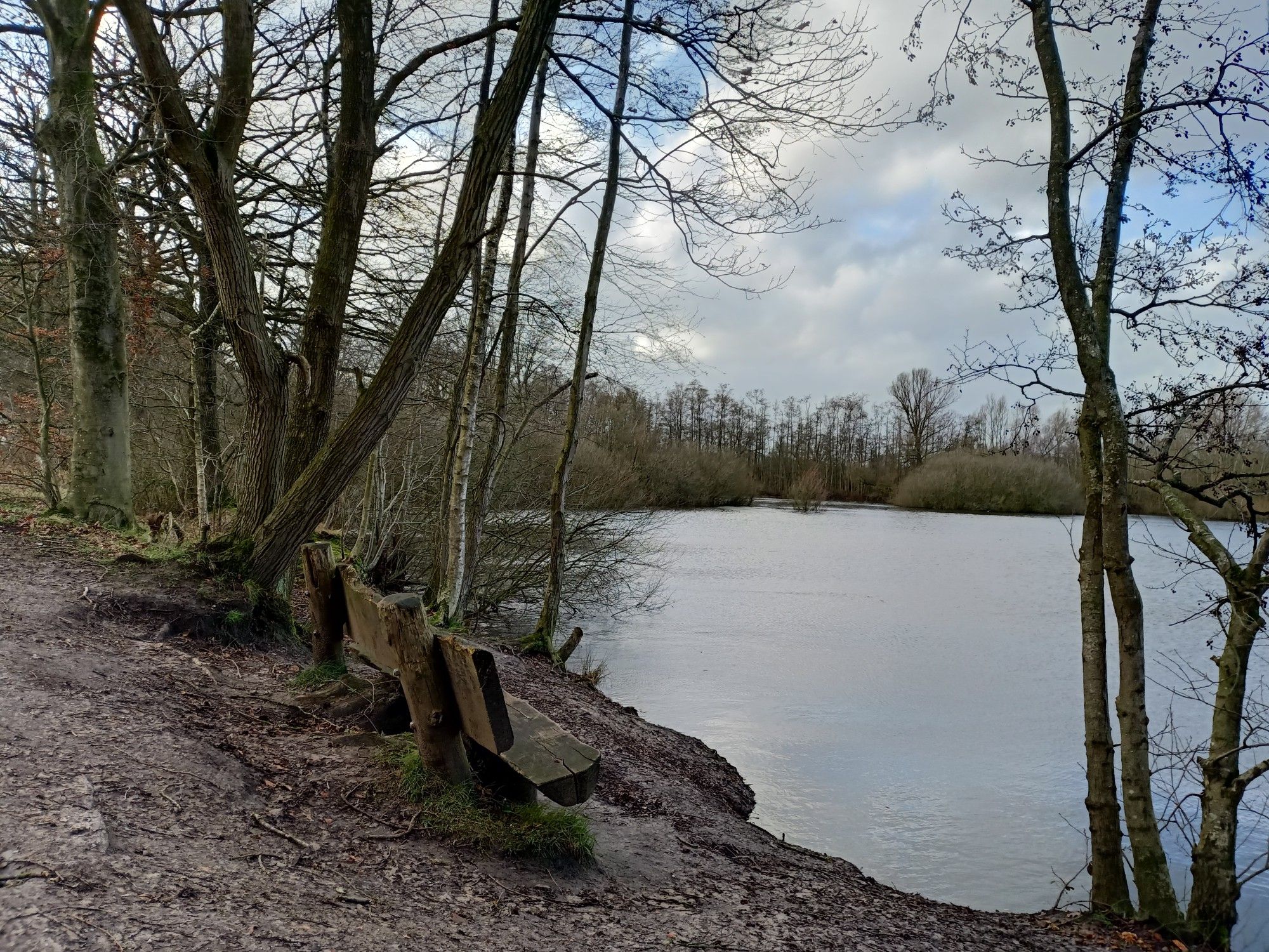 bankje aan het water