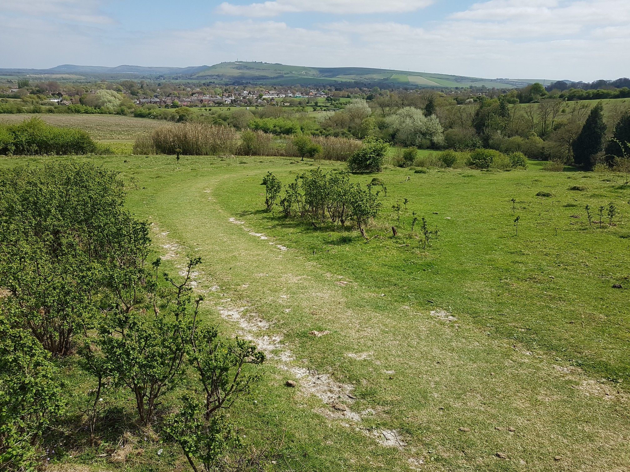 Looking over Steyning towards Truleigh Hill 