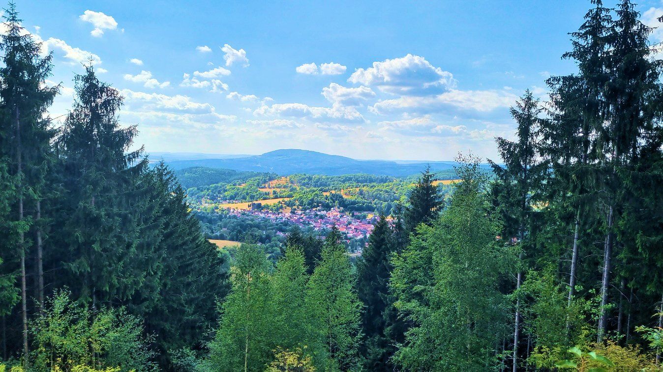 Blick zum Dolmar über Benshausen