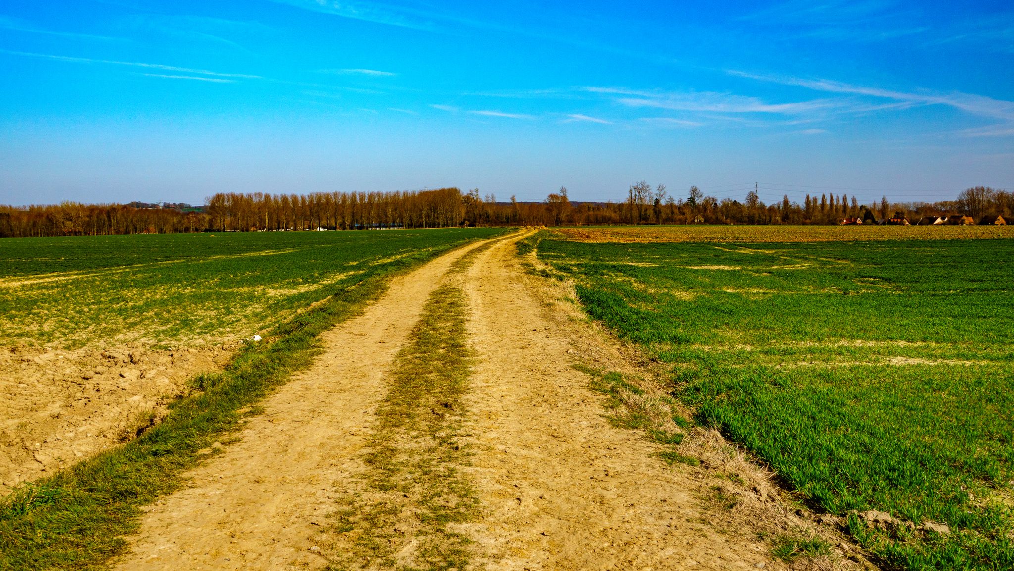 "U kunt het hele pad langs het veld fietsen"