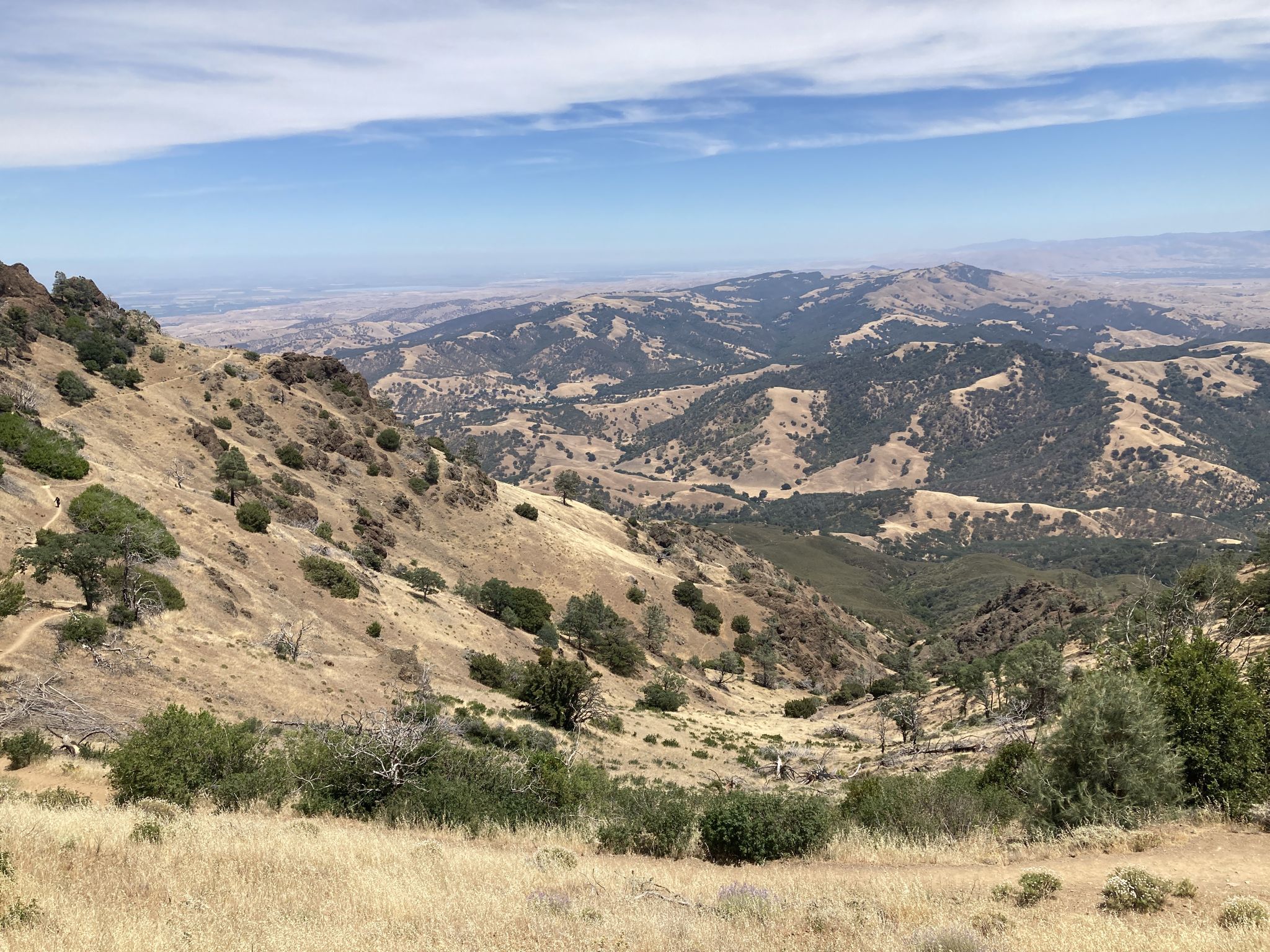 Expansive view of dry, rolling hills and distant mountains under a clear sky. - Diablo Summit Long Loop: Stage, Burma, Summit, and Wall Point
