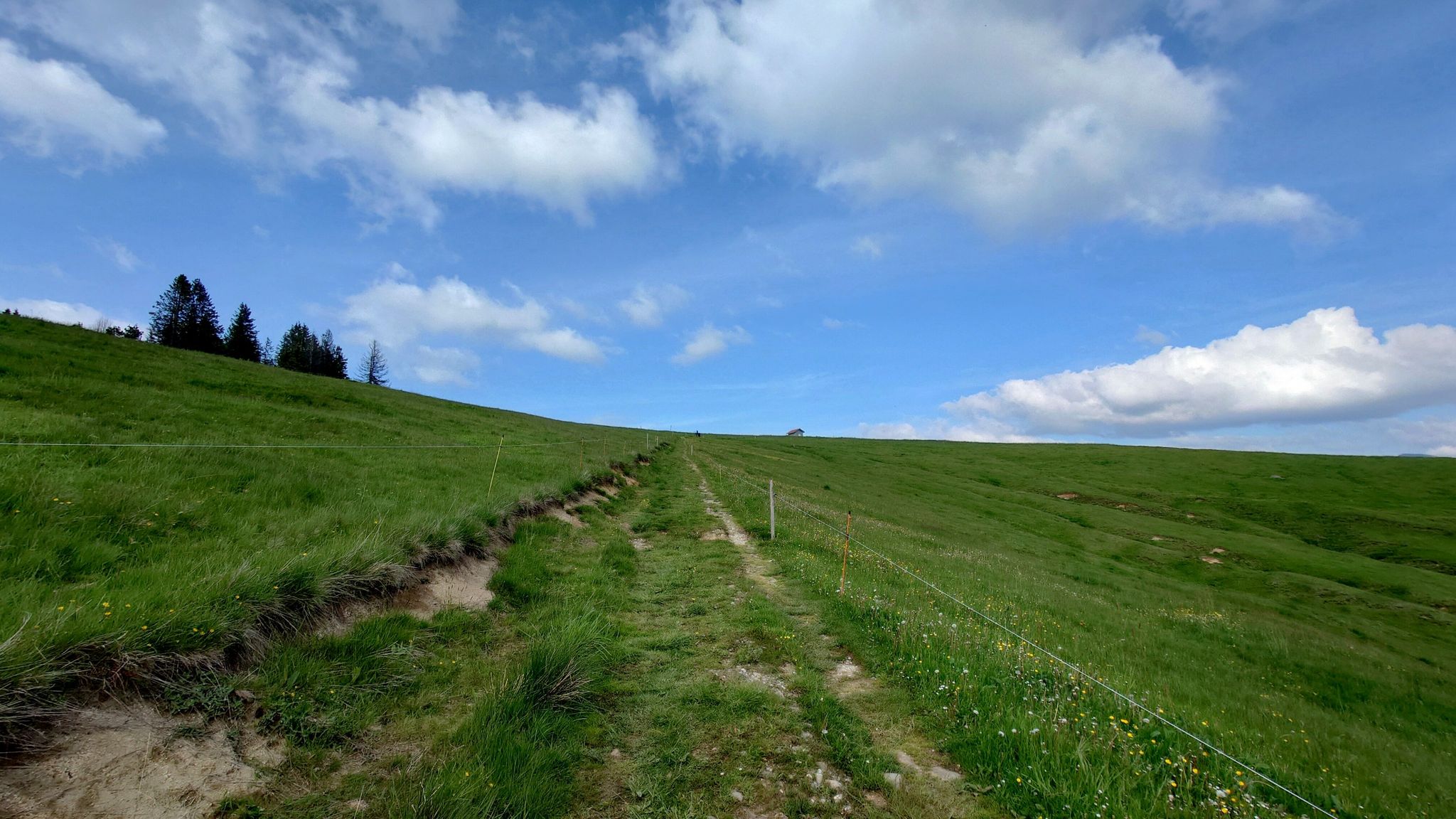 Bei der kleinen Hütte oben habe ich meinen höchsten Punkt von heute erreicht