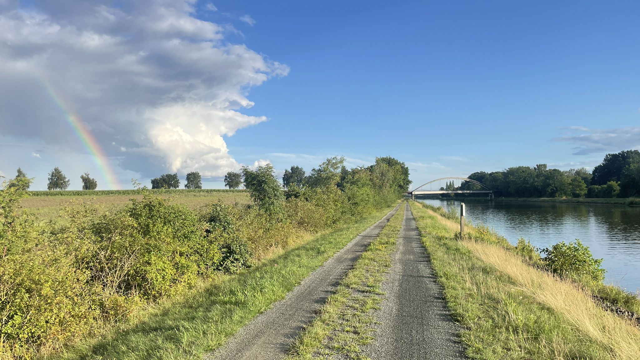 Mit Sonne und Kette rechts nach Hause