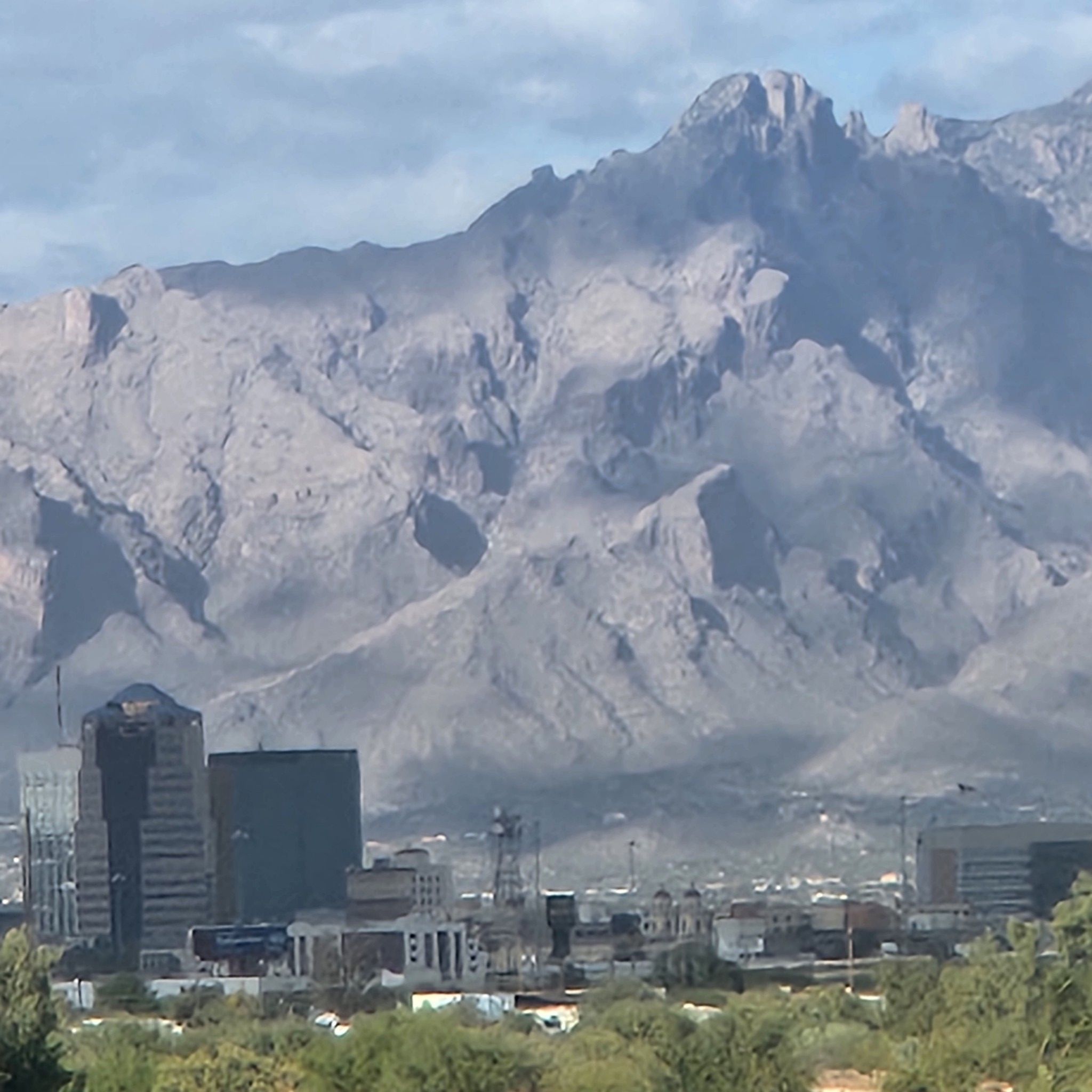Downtown Tucson with Mt. Lemon as backdrop.