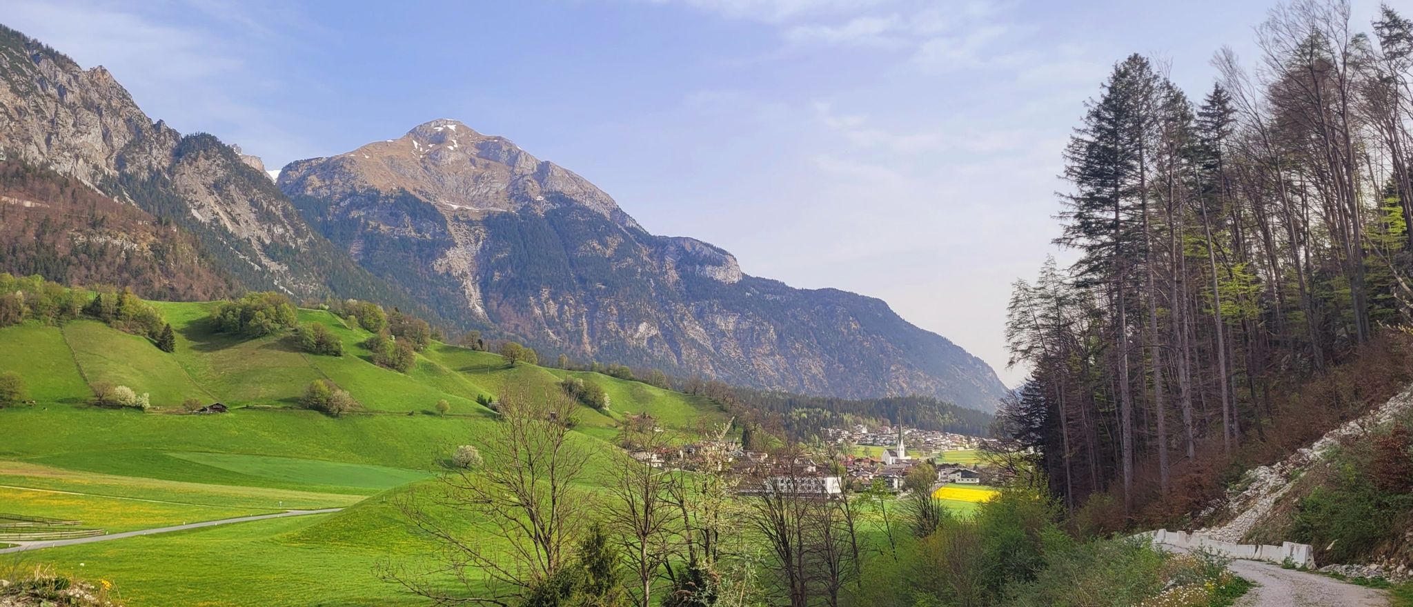 Blick über Wiesing auf die heutige Tour