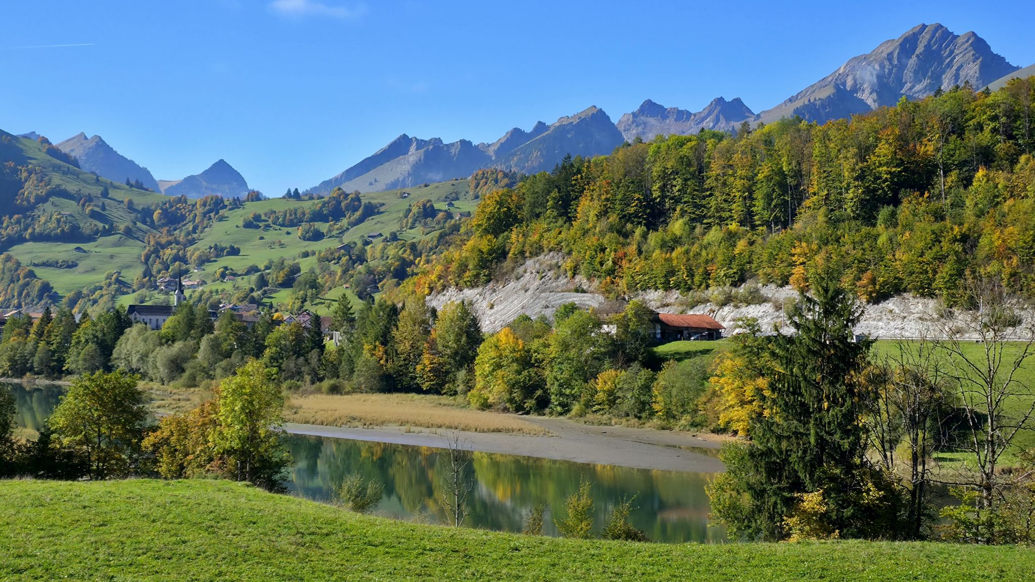 Für einmal bleibt die Peak Finder App unbenutzt. Daher haben wir keine Ahnung wie die Berge heissen. Wir haben nur Augen fürs Ganze