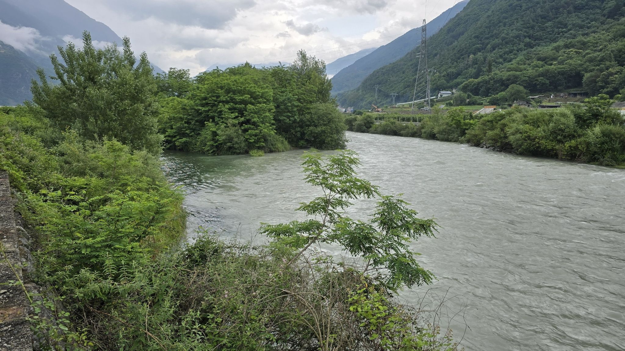 hier fließt der Poschiavino in die Adda