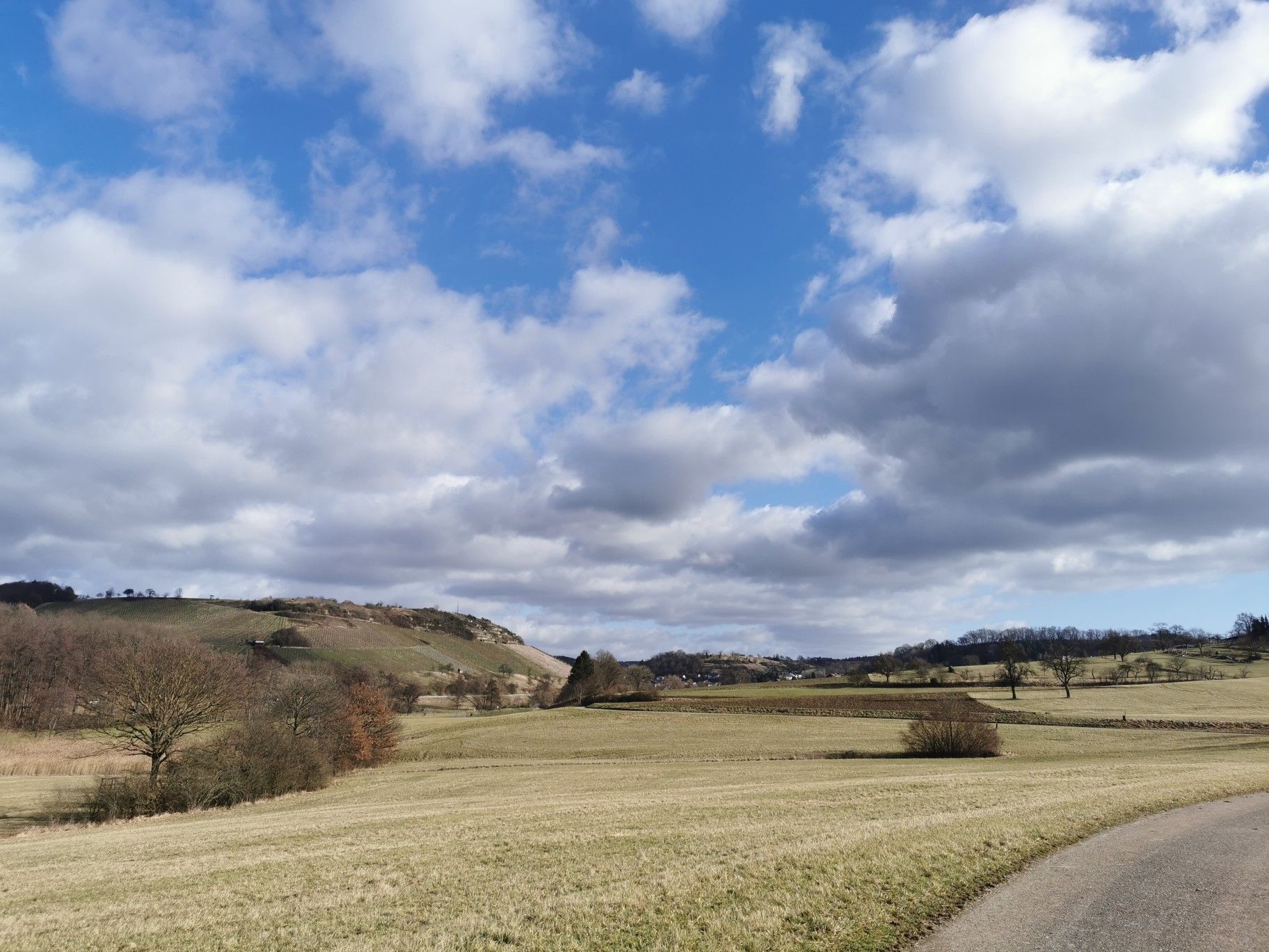 wunderschöner Weitblick heute , Blick auf die Weinberge von Hohenklingen