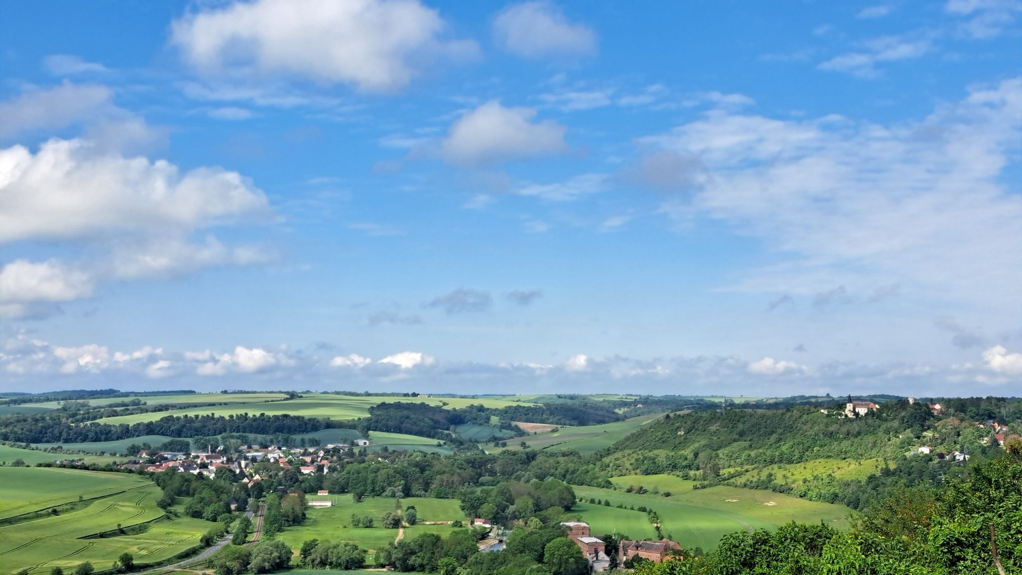 Blick von der Schweigenhöhe nach Balgstädt und Zscheiplitz