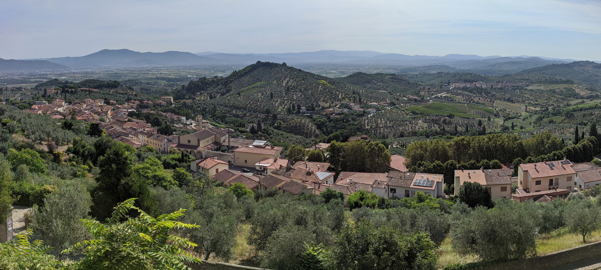 Aussicht auf Carmignano vom Rocca aus