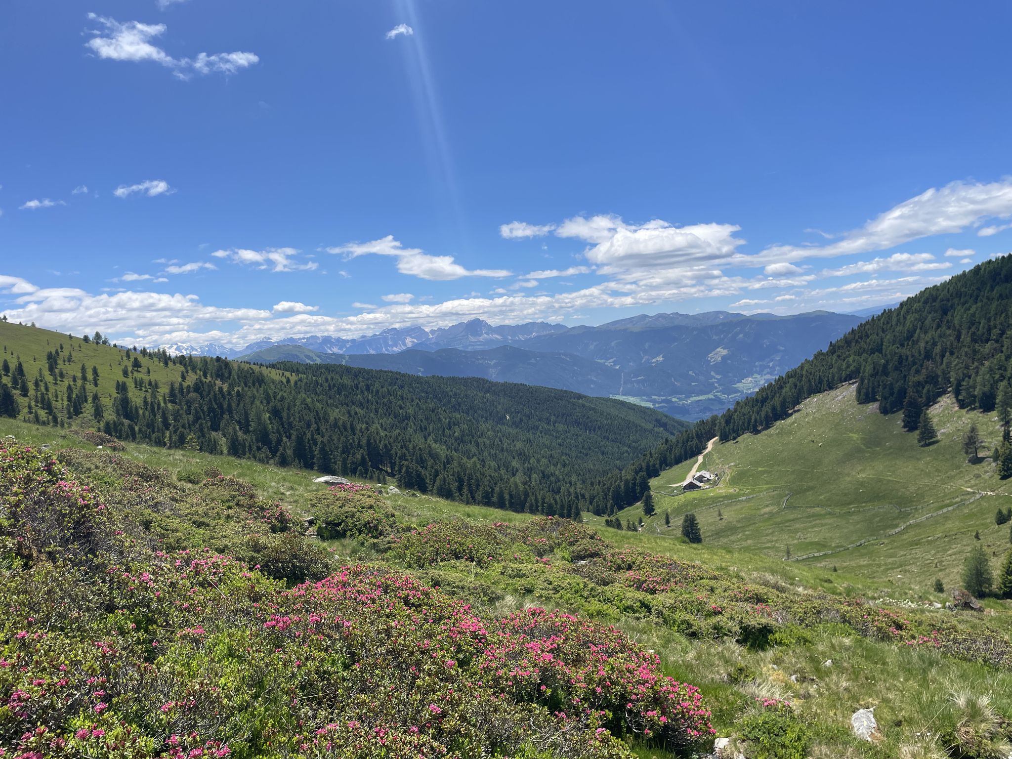 Blick auf die Tesselberg-Hütte