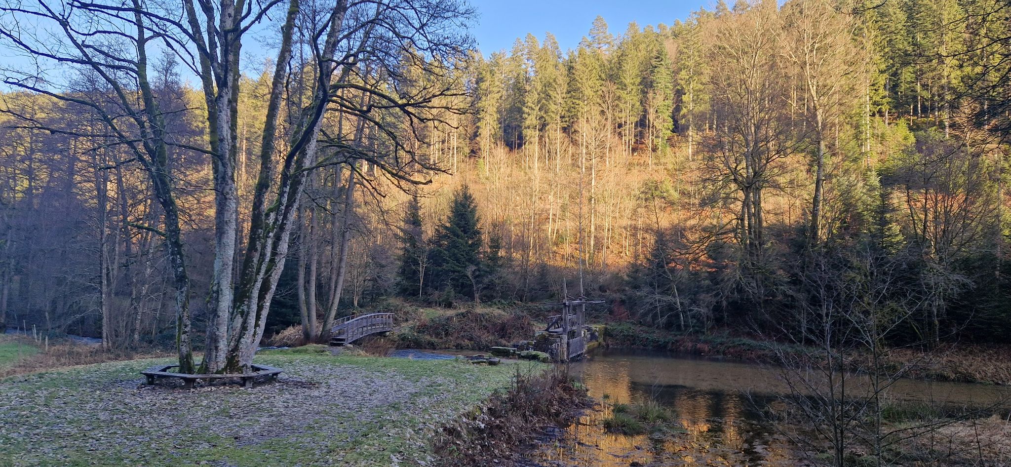 noch eine Flösser Staustufe und Bogenbrücke an der Kleinen Enz
