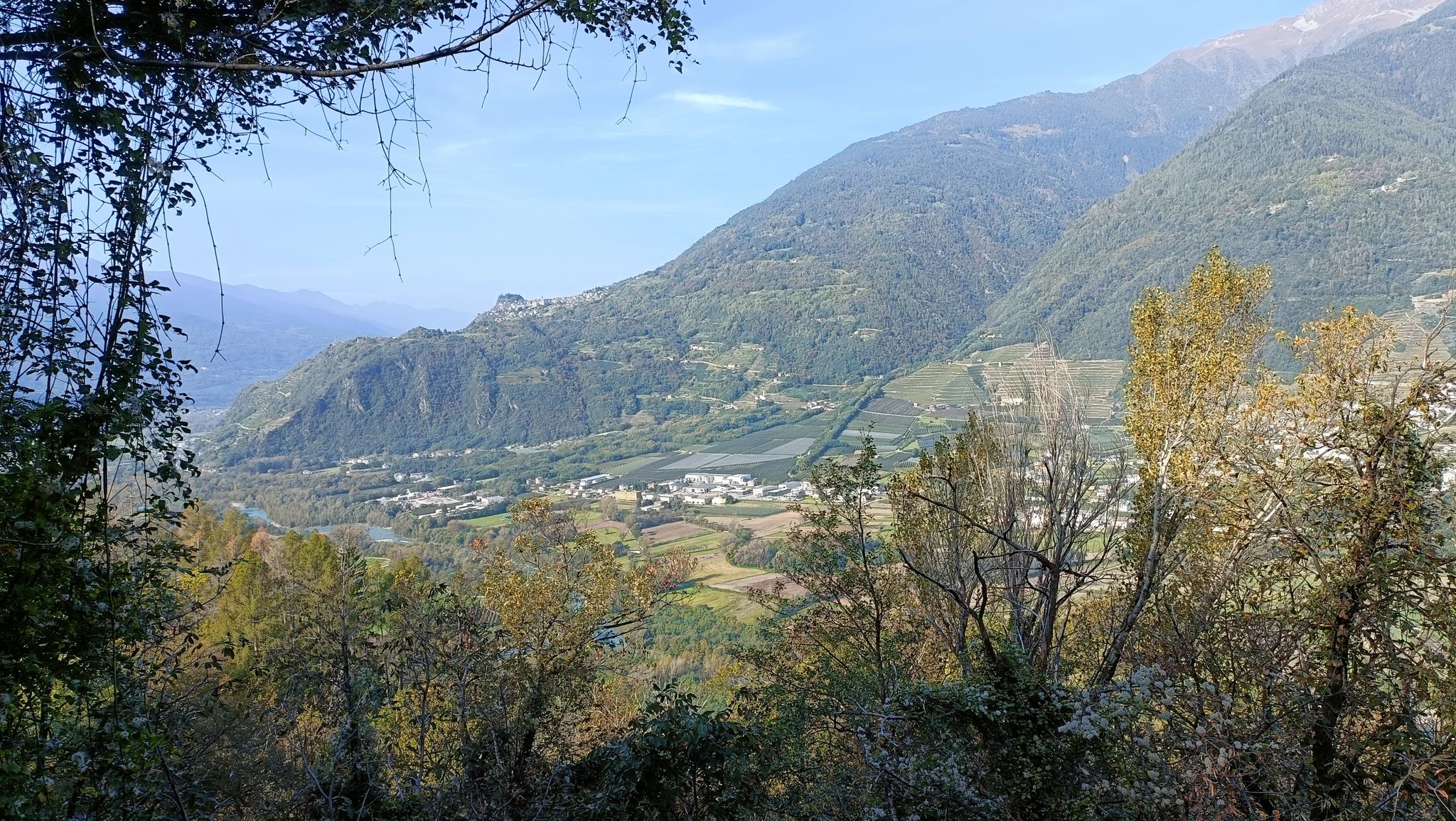 Scendendo dall'Aprica con vista su Teglio