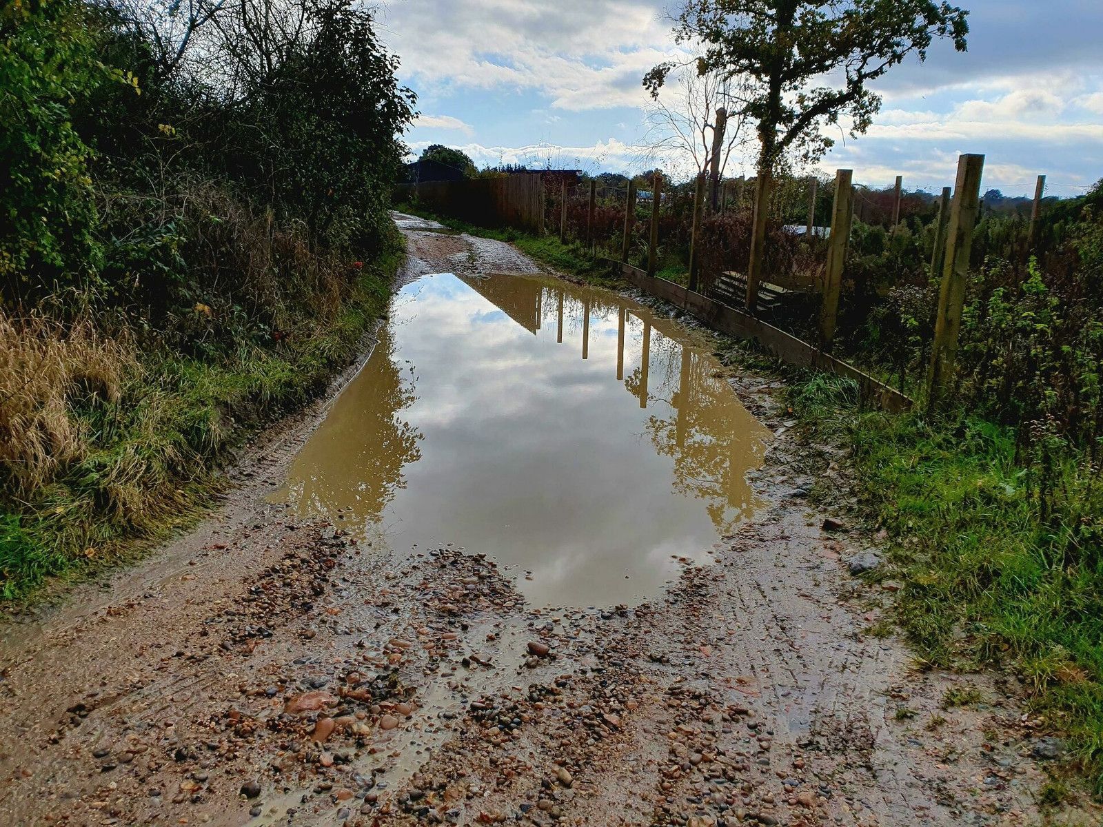 Shallow enough to ride, by verge on left