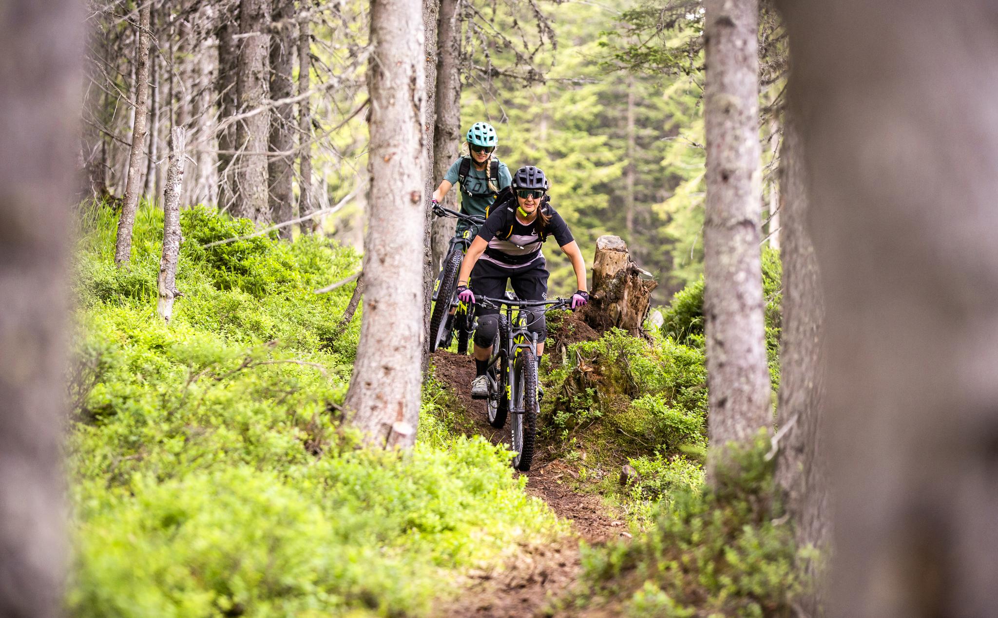mountain biking uphill