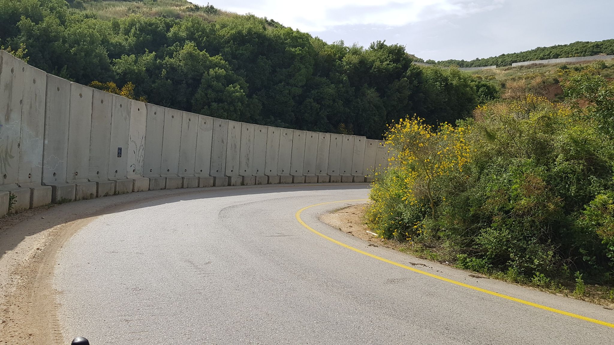 The road along the border with Lebanon