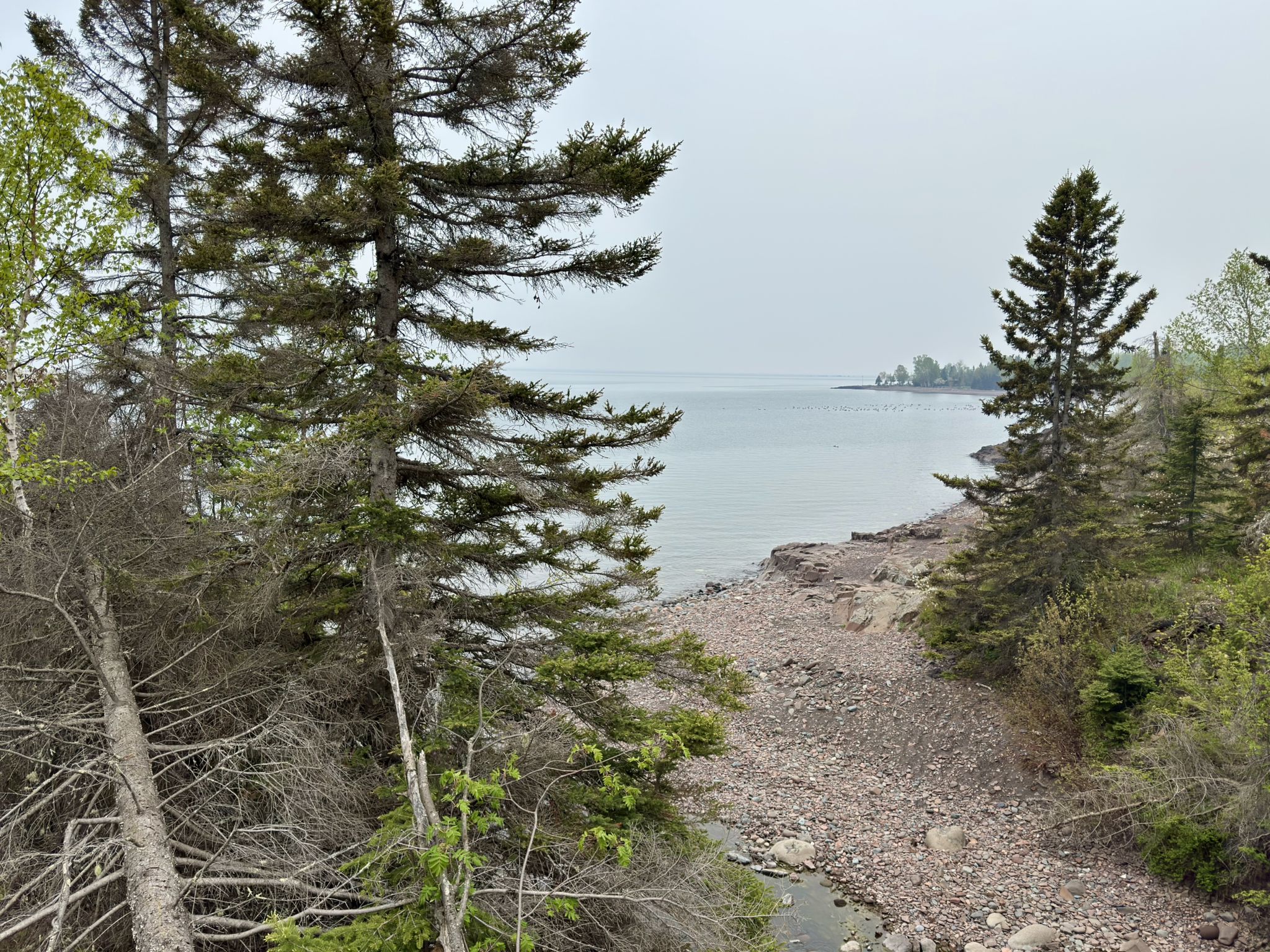 The Fall River enters Lake Superior
