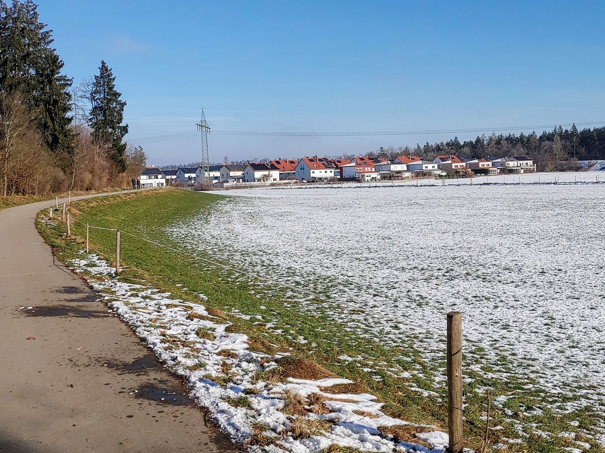 Blick zurück nach Norden: Landsberg