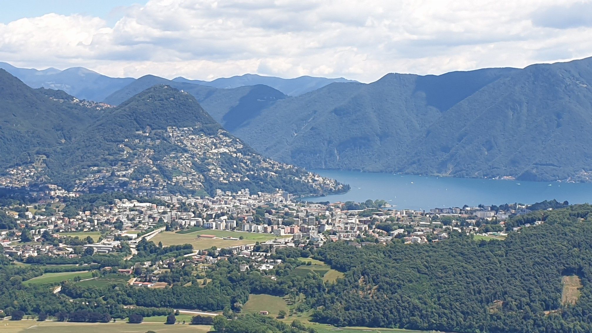 Cademario, Blick nach Lugano - Monte Bre
