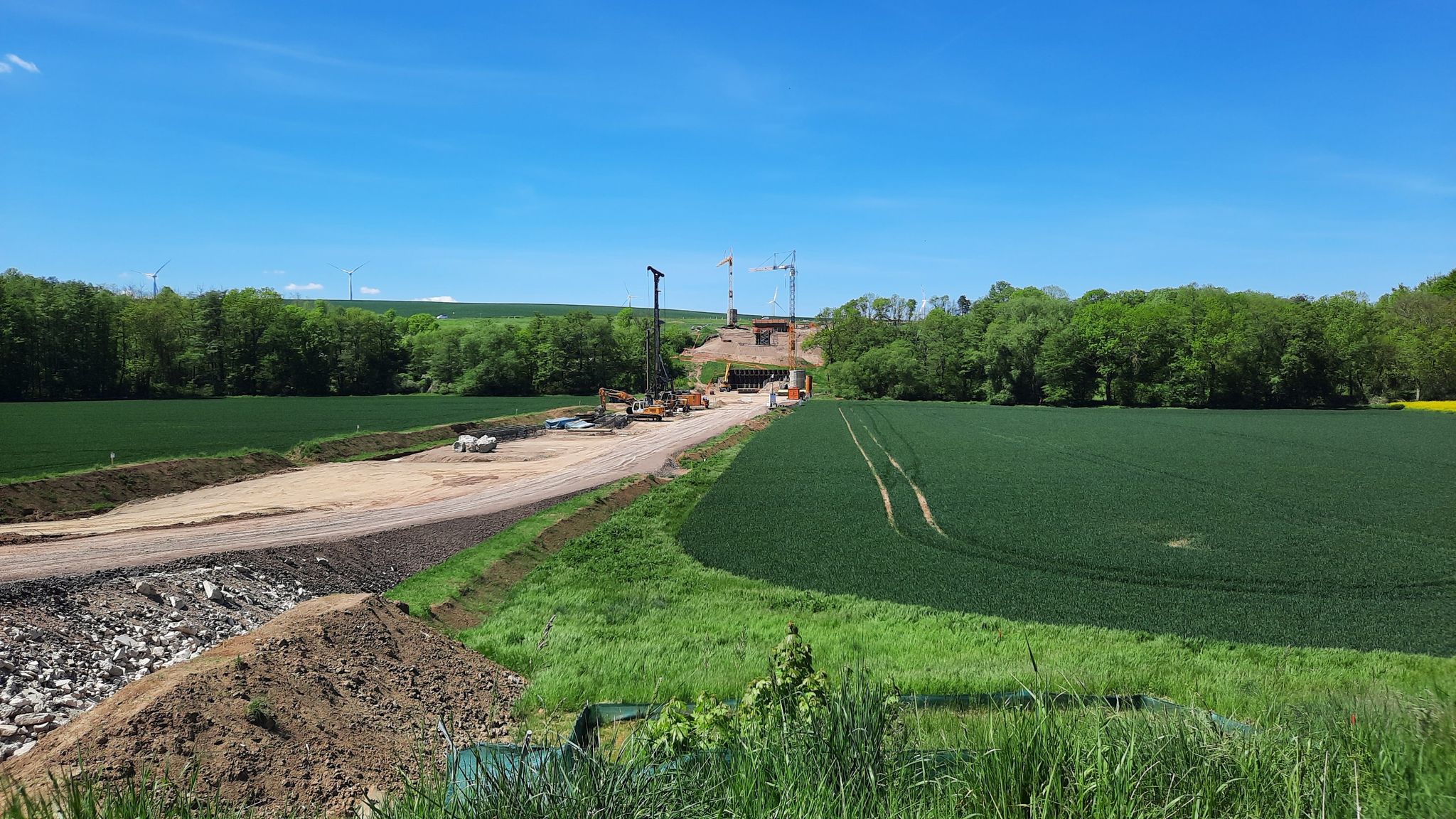 Einetalradweg-Blick auf die Baustelle zw. Welbsleben und Westdorf