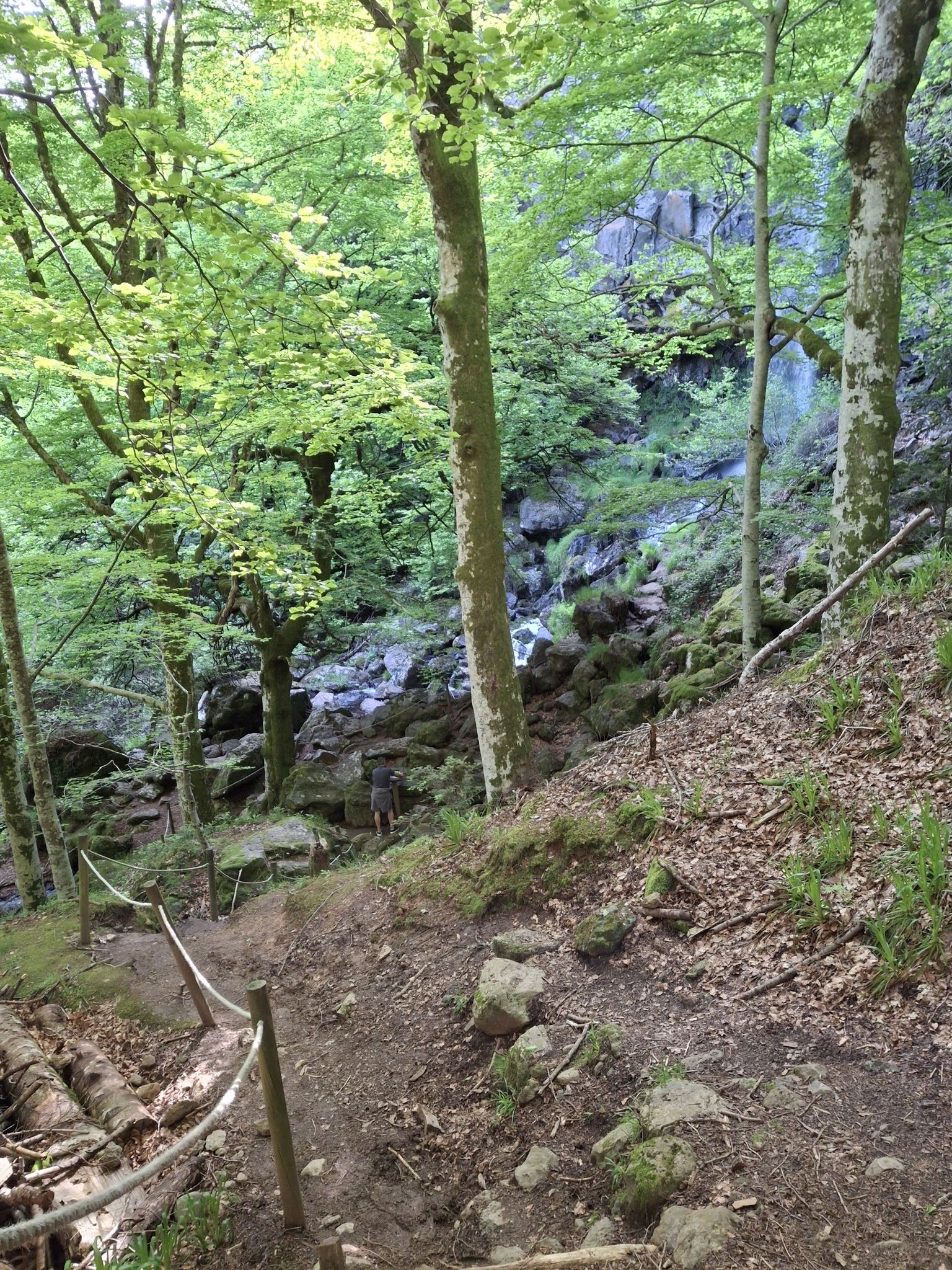 l'arrivée sur la cascade