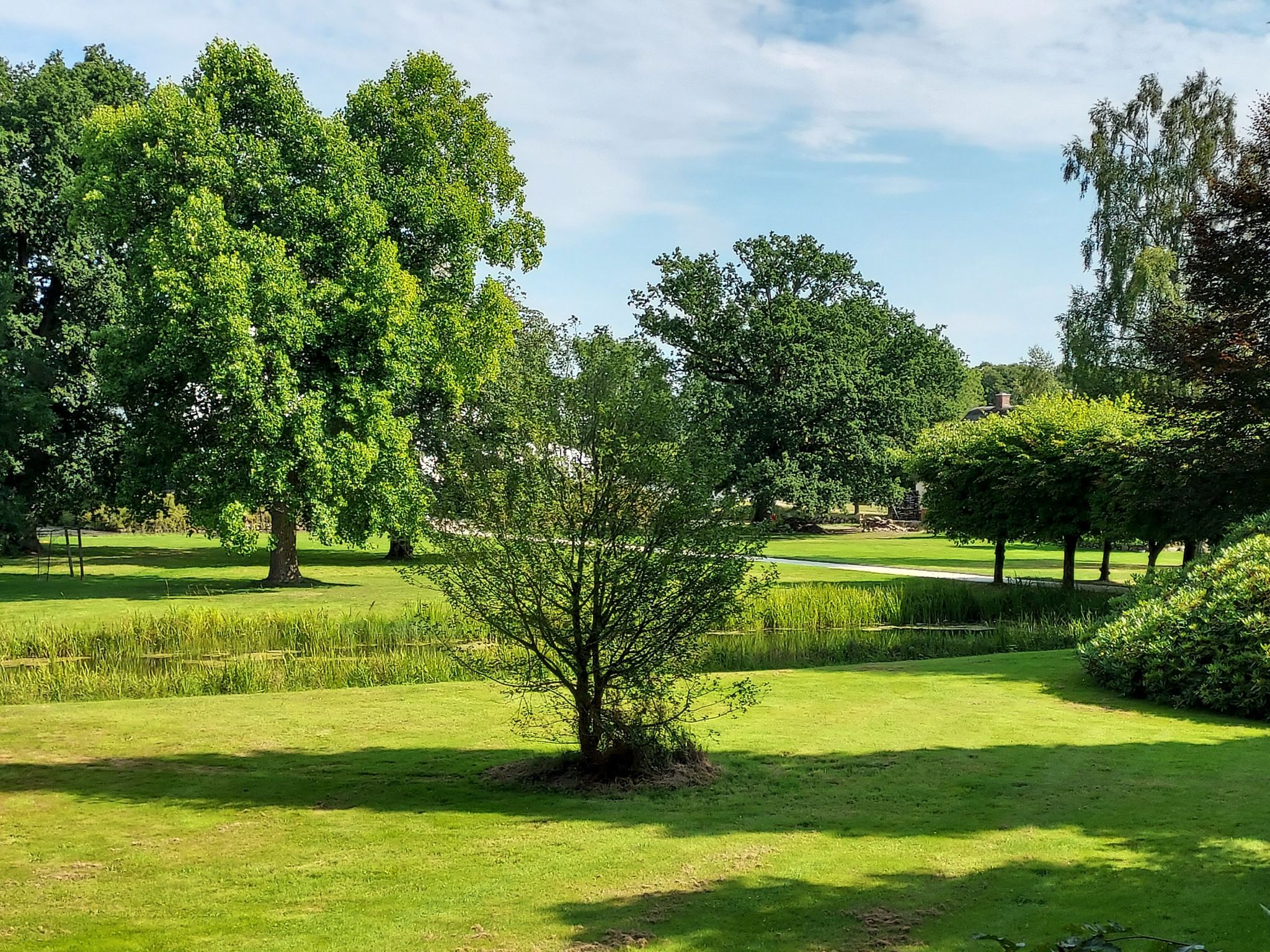 Blick auf Engelsholm Schloss und den Schlosspark