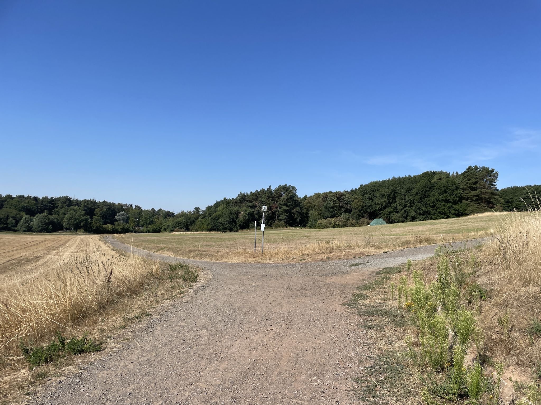 Turn left here to continue on the course