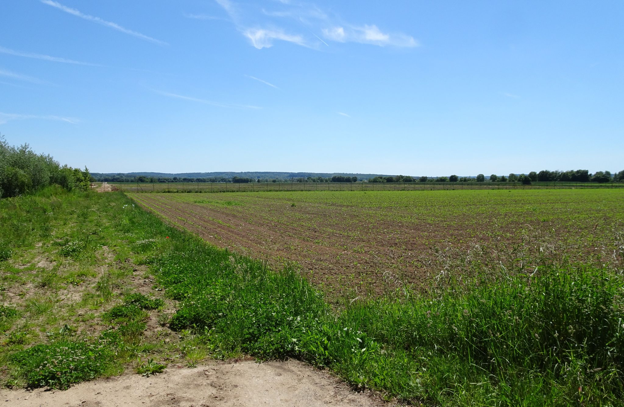 Felder für die Erweiterung des Baggersees