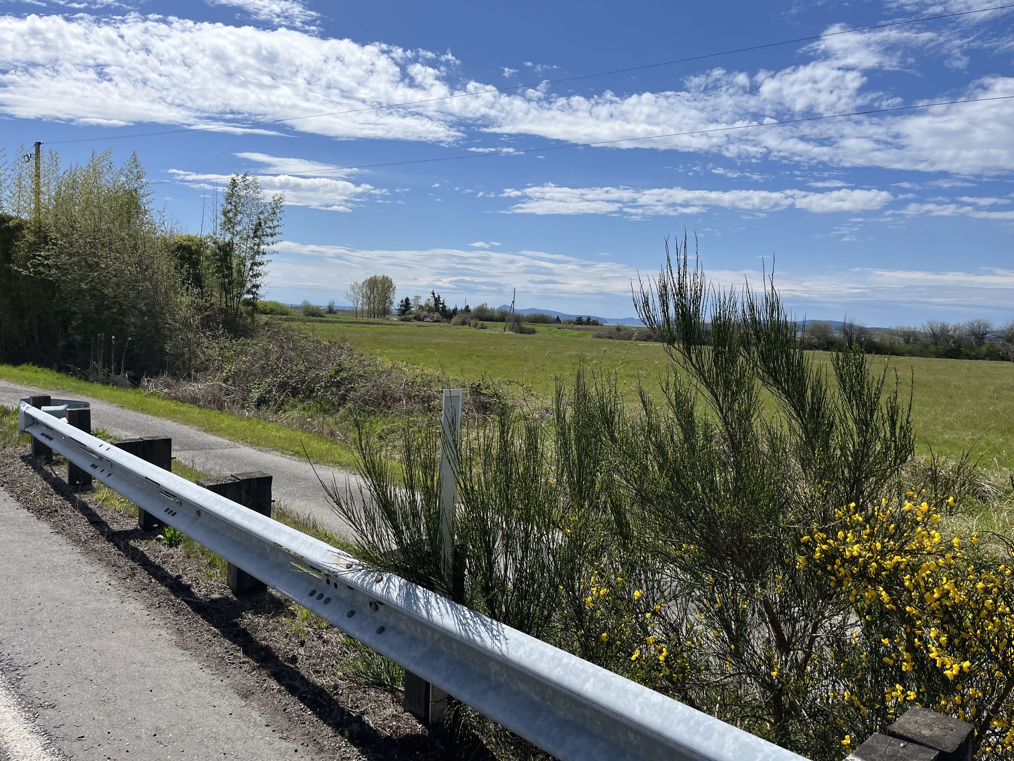 Chuckanut Drive exits onto this wide, windy plain.