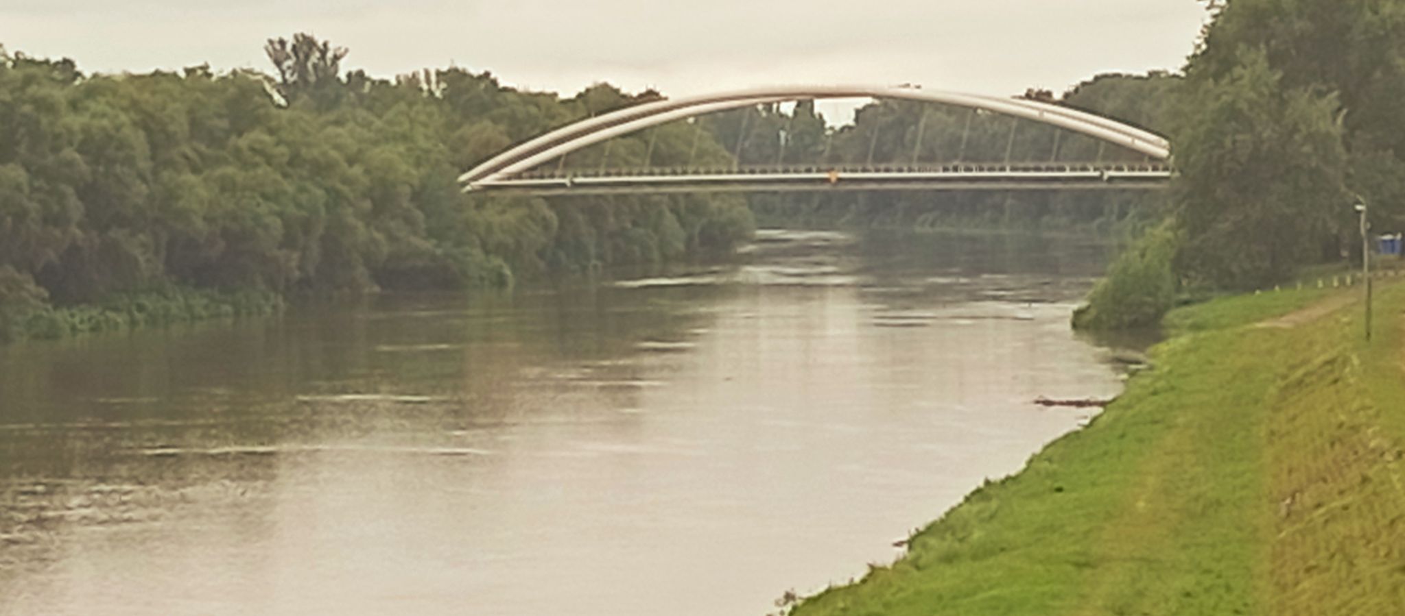 View to the pedestrian bridge