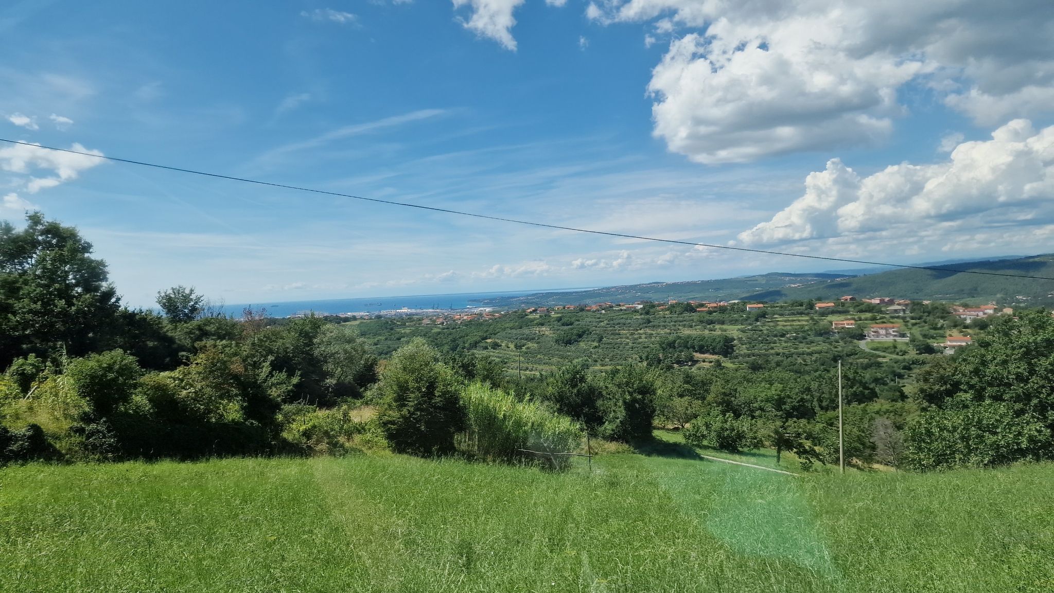 country road with coast view