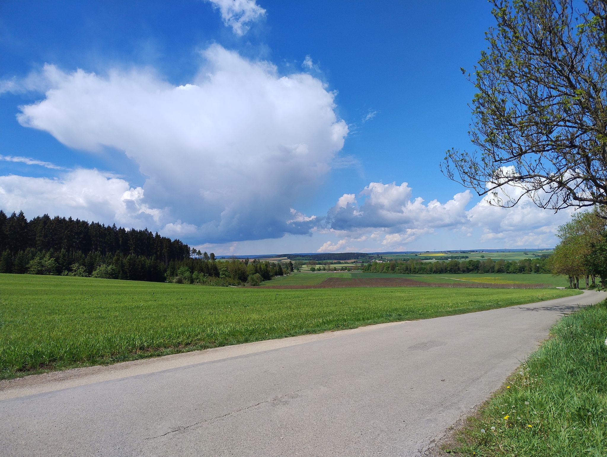 Dem Gewitter davon düsen, Blick Richtung Donaueschingen/Brigachtal