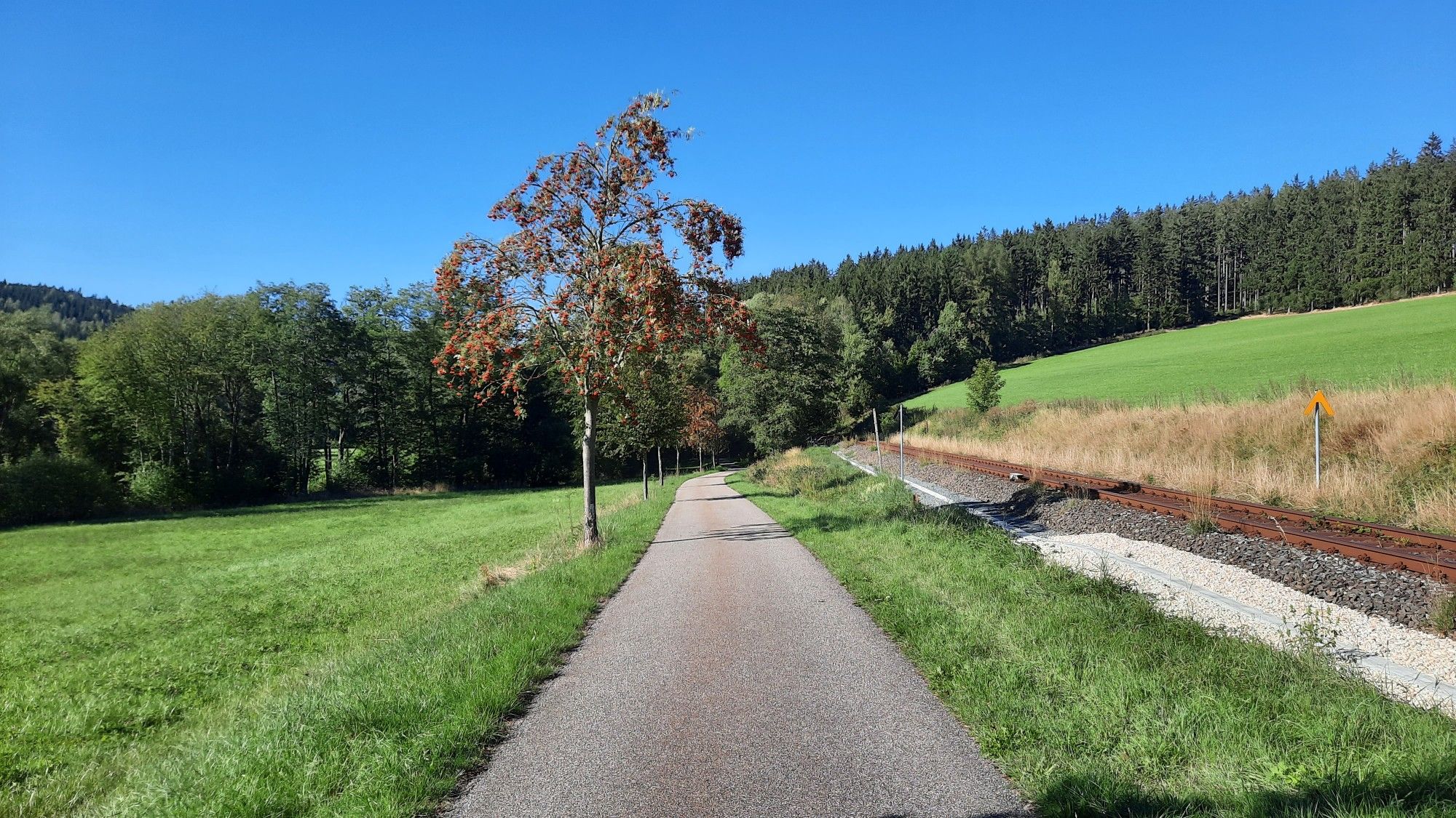 Radweg entlang der Bahnlinie
