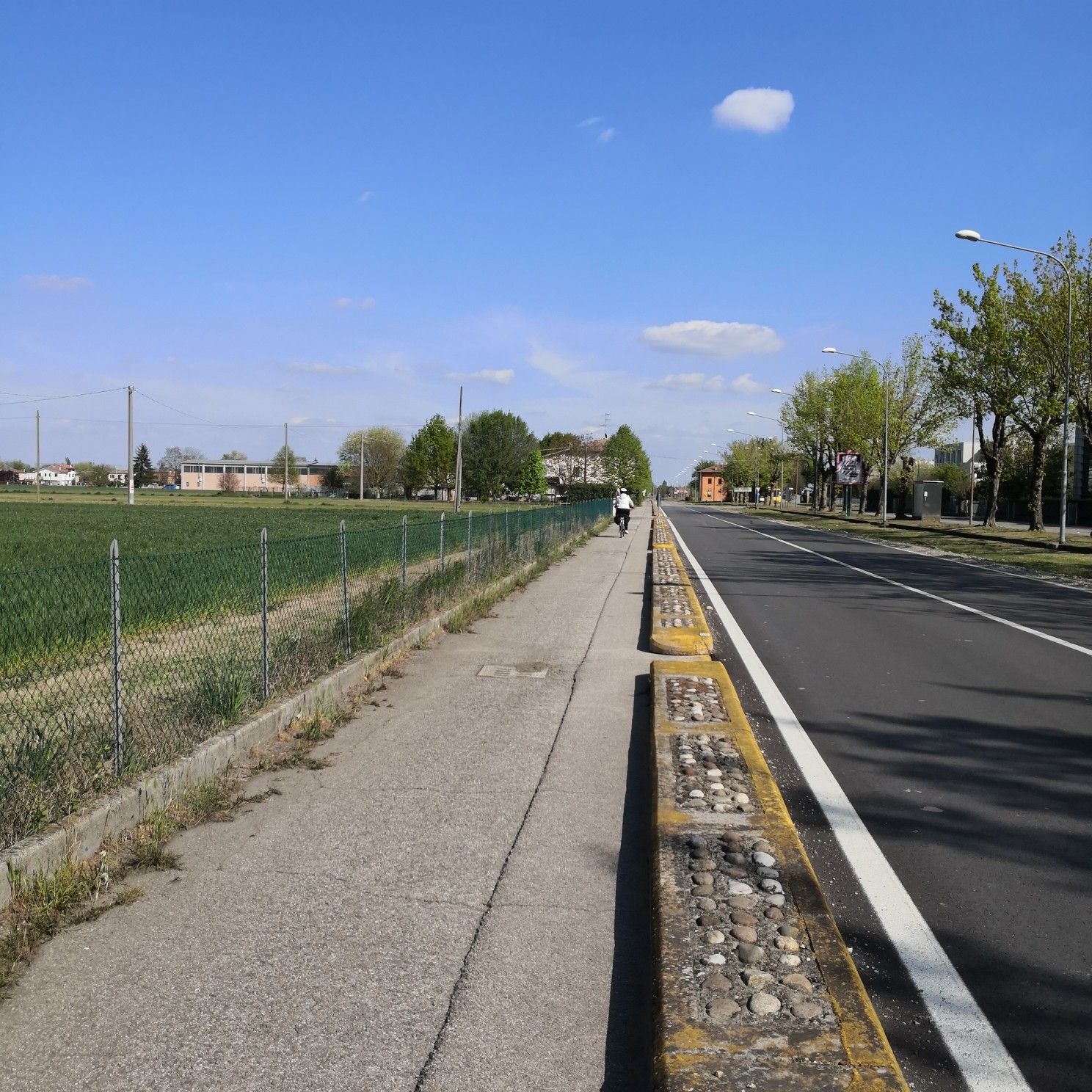 Piccolo pezzo di pista ciclabile, poi purtroppo solo strada con gli speeders