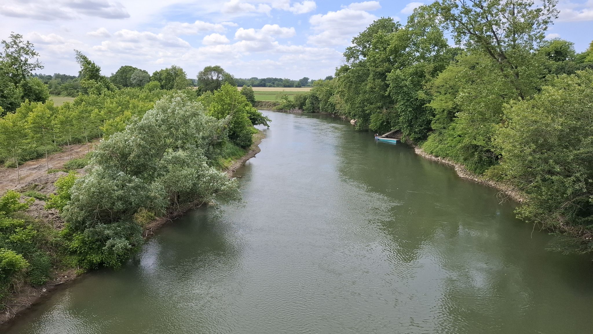 il fiume Oglio dal ponte di Monticelli d'Oglio