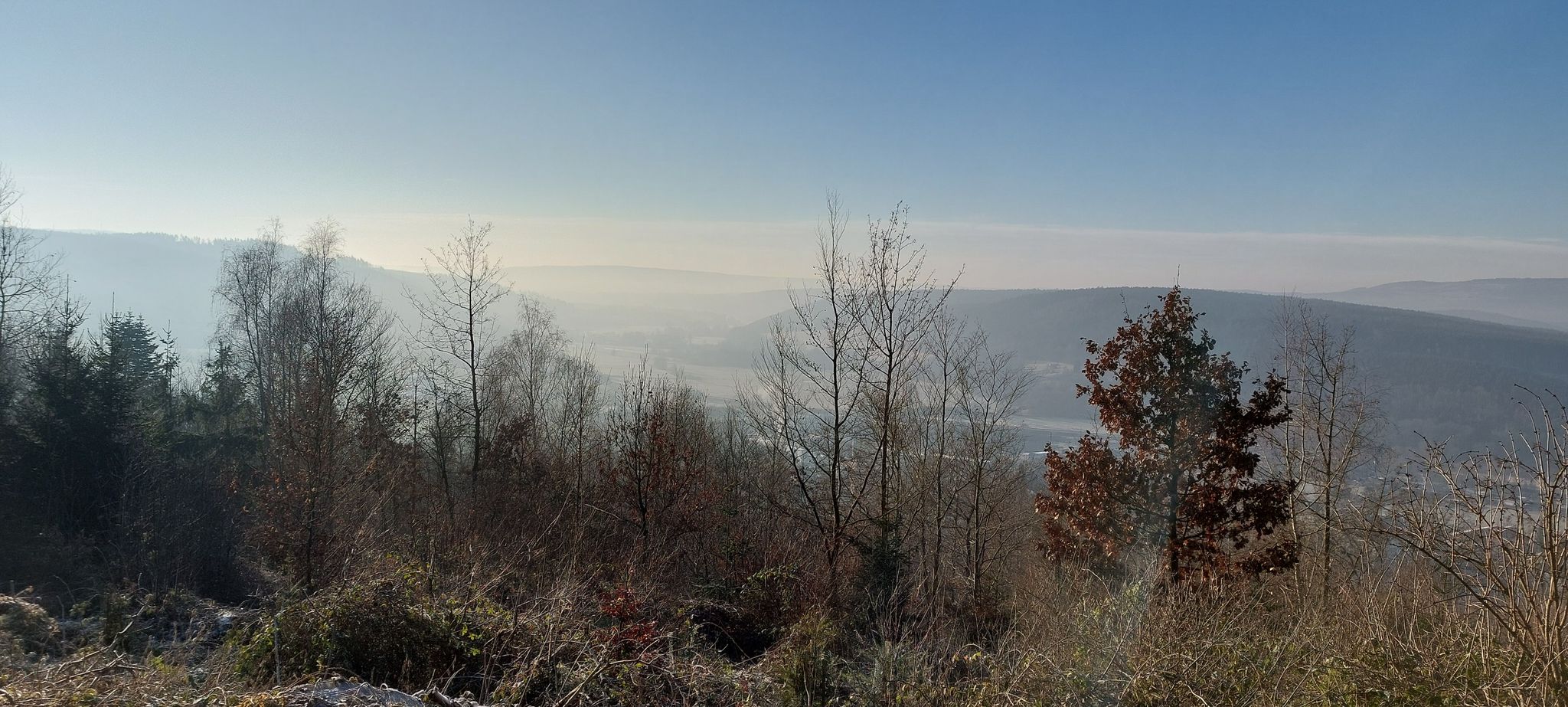 Hochnebel - Blick ins Werratal Richtung Meiningen