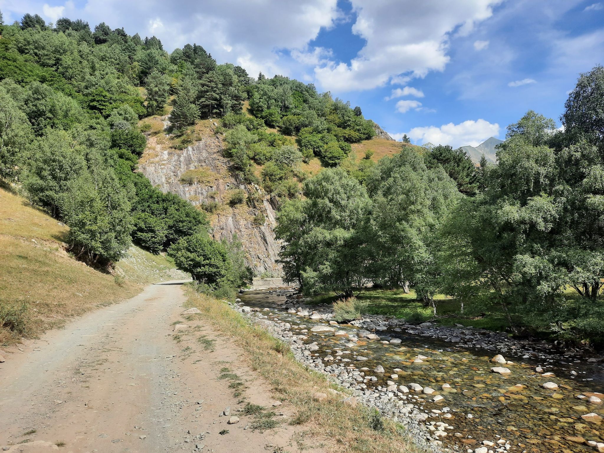 Auf der Piste entlang des Flusses