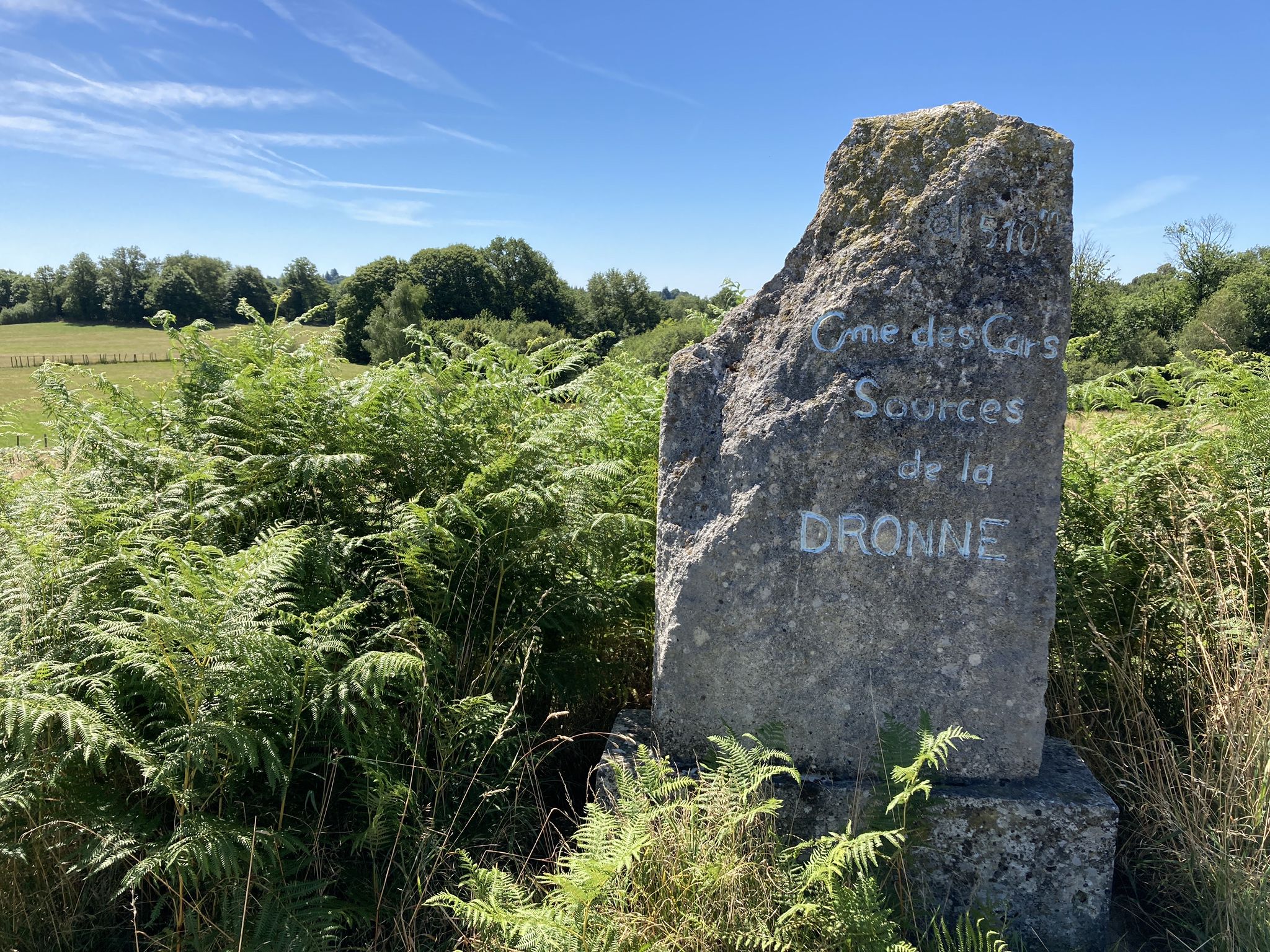 Nur 500m zur Quelle der Dronne!