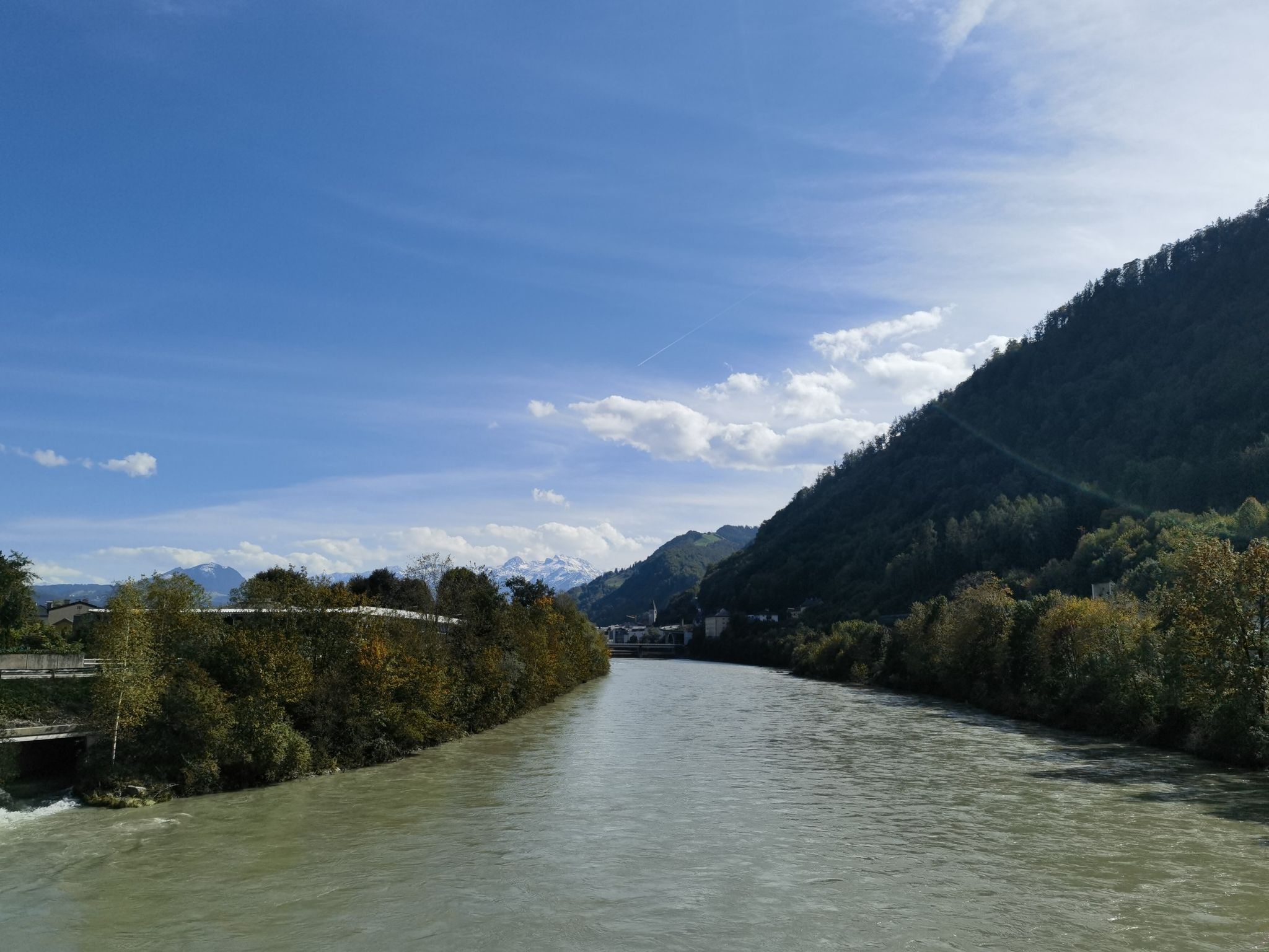 on the small bridge in Hallein